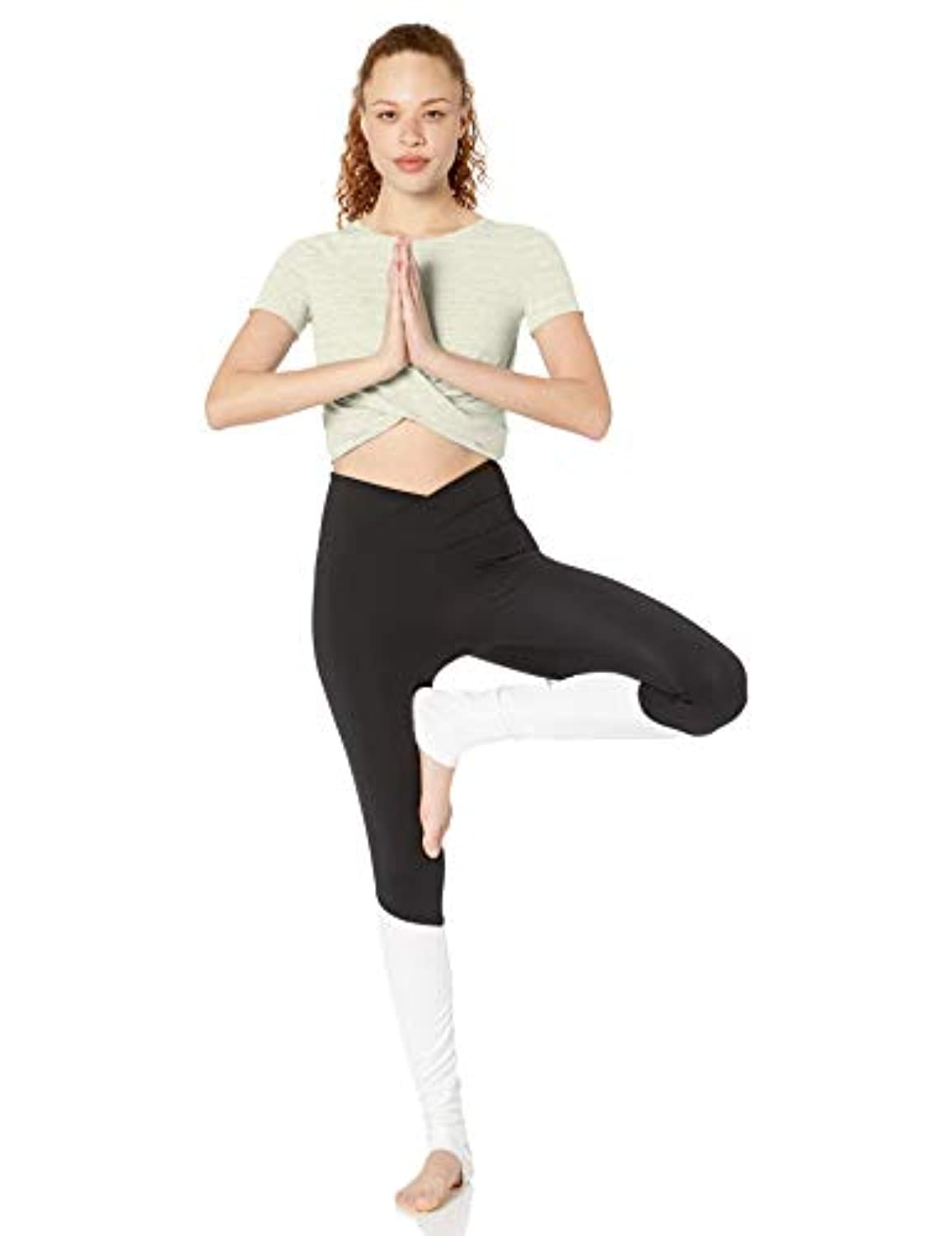 Core 10 Pima - Camiseta de yoga con nudo frontal de mezcla de algodón para mujer