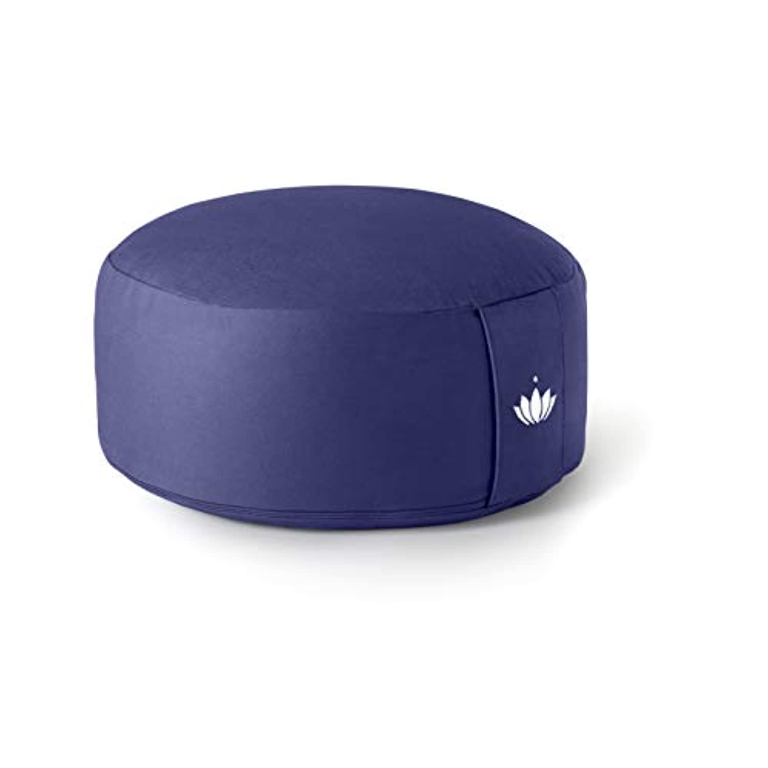 Lotuscrafts - Cojín de meditación redondo de loto – meditación cómoda y profunda – Altura 5.9 in – Funda lavable de algodón orgánico – Almohada de meditación