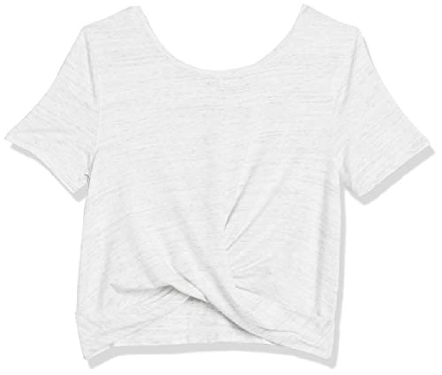 Core 10 Pima - Camiseta de yoga con nudo frontal de mezcla de algodón para mujer