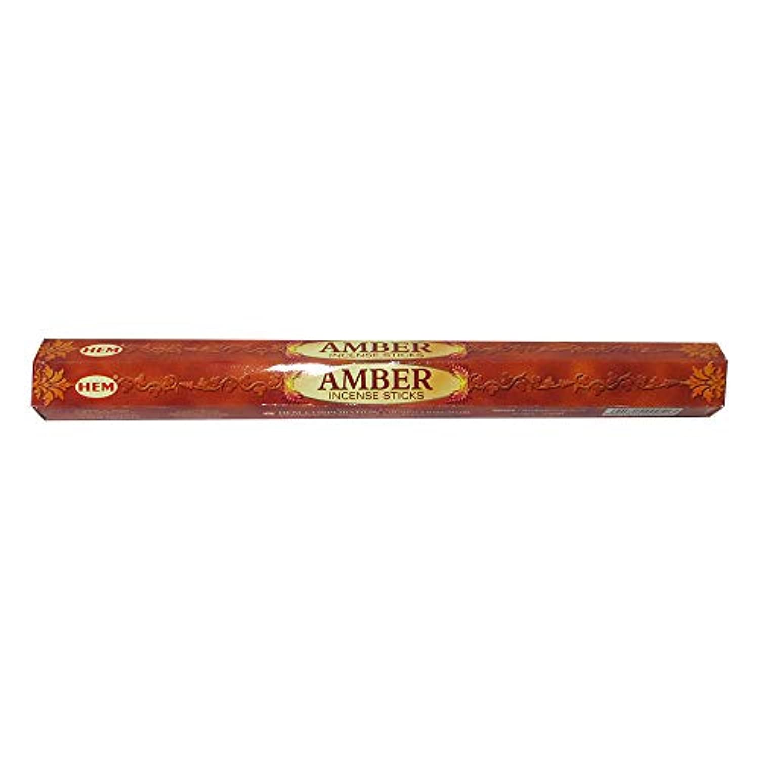 Hem Amber Agarbatti Pack de 12 cajas de incienso, 0.71 oz cada una, tradicionalmente enrolladas en la India fragancia aeromática natural para oraciones, meditación, relajación paz, espiritualidad positividad, curación