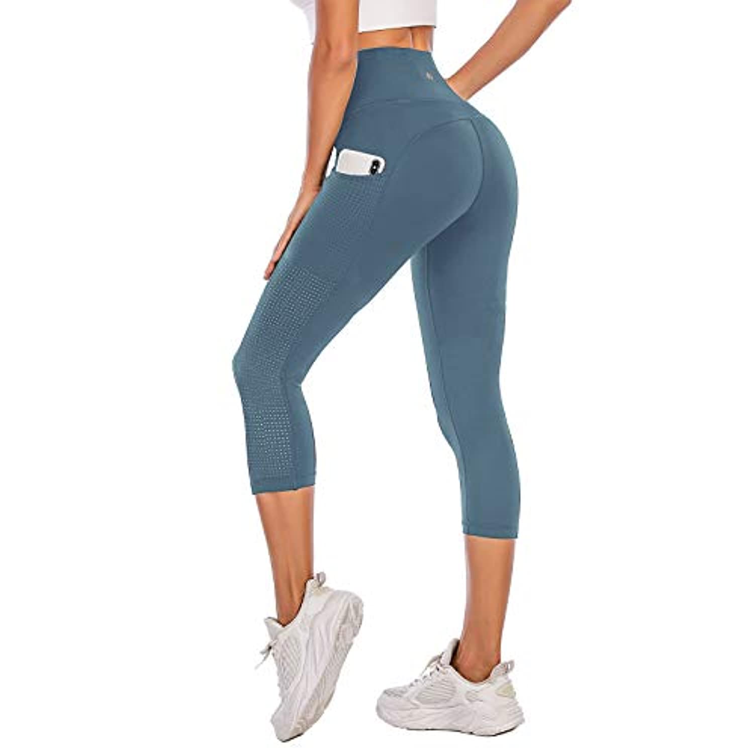 PARWIN - Leggings de yoga de cintura alta para mujer con bolsillos - malla transpirable