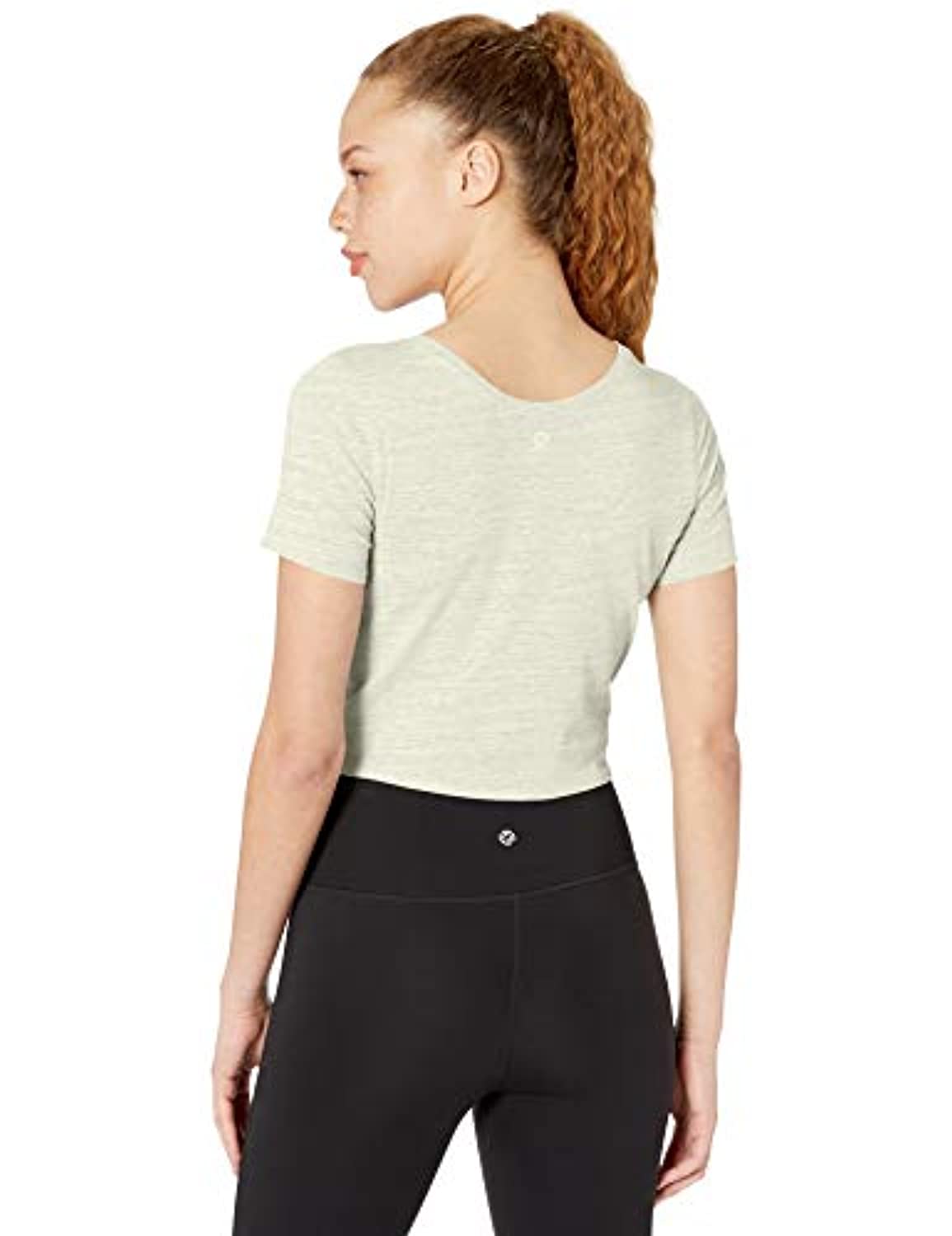 Core 10 Pima - Camiseta de yoga con nudo frontal de mezcla de algodón para mujer
