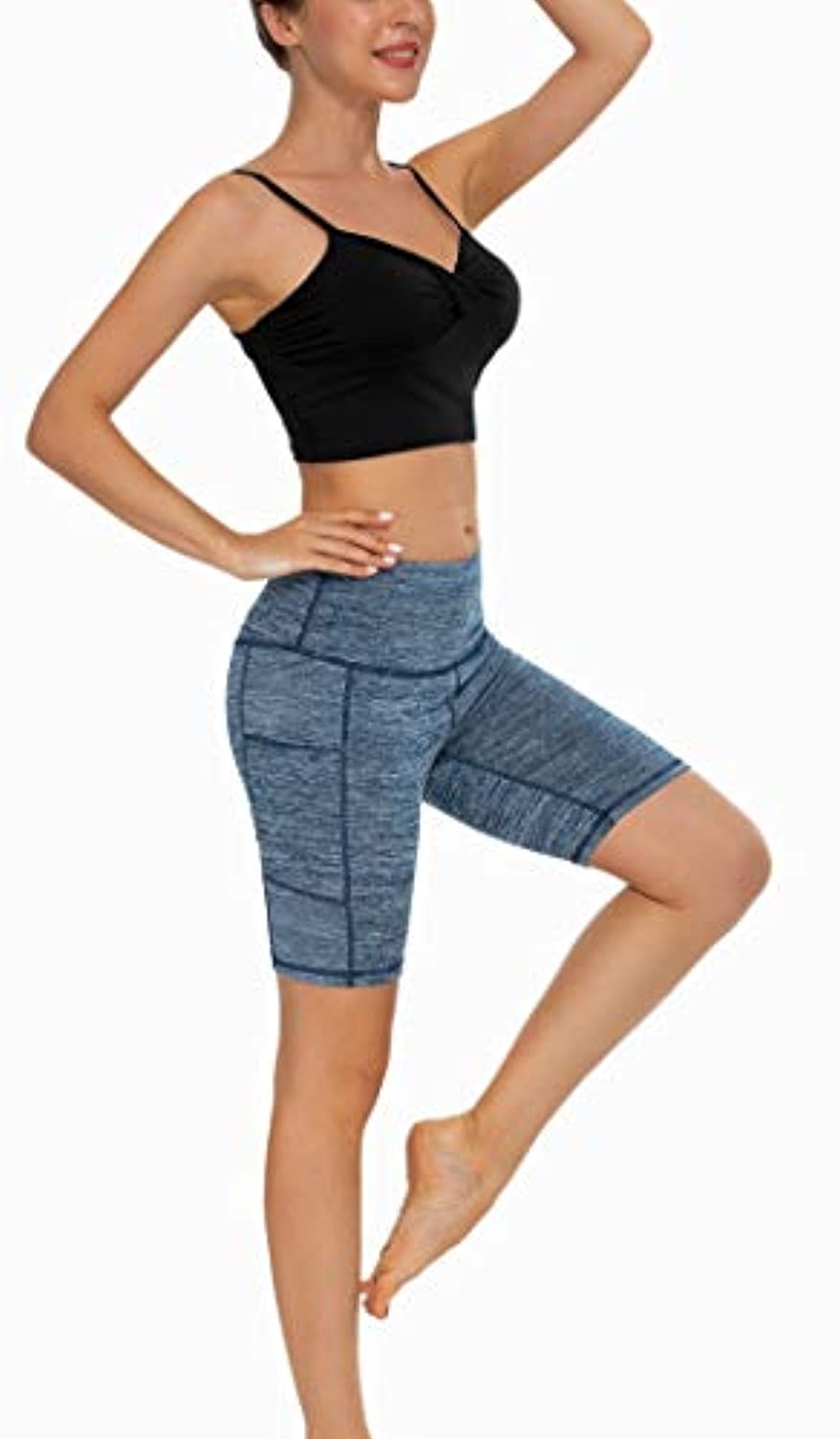 Custer's Night - Pantalones de yoga con cintura alta y bolsillo, control de abdomen, tejido de 4 vías, pantalones elásticos