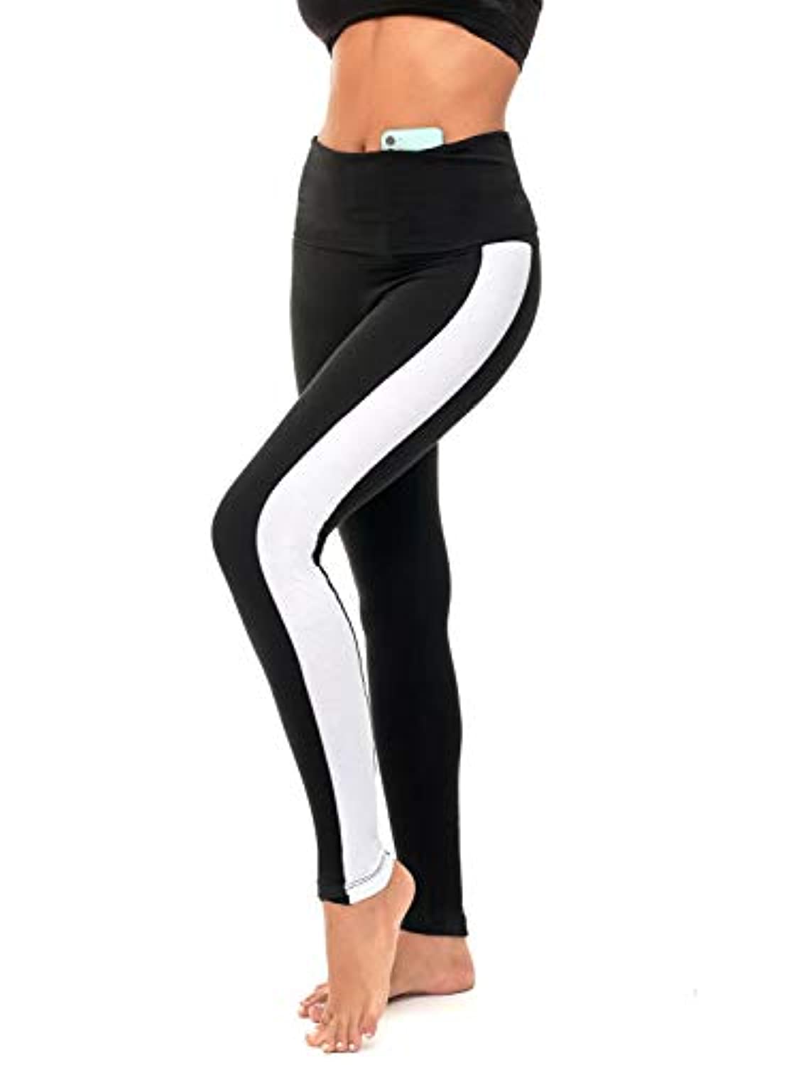 Querido chispa plegable pantalones de yoga para mujer polainas de algodón plegable cintura alta polainas más tamaño (C6 F)