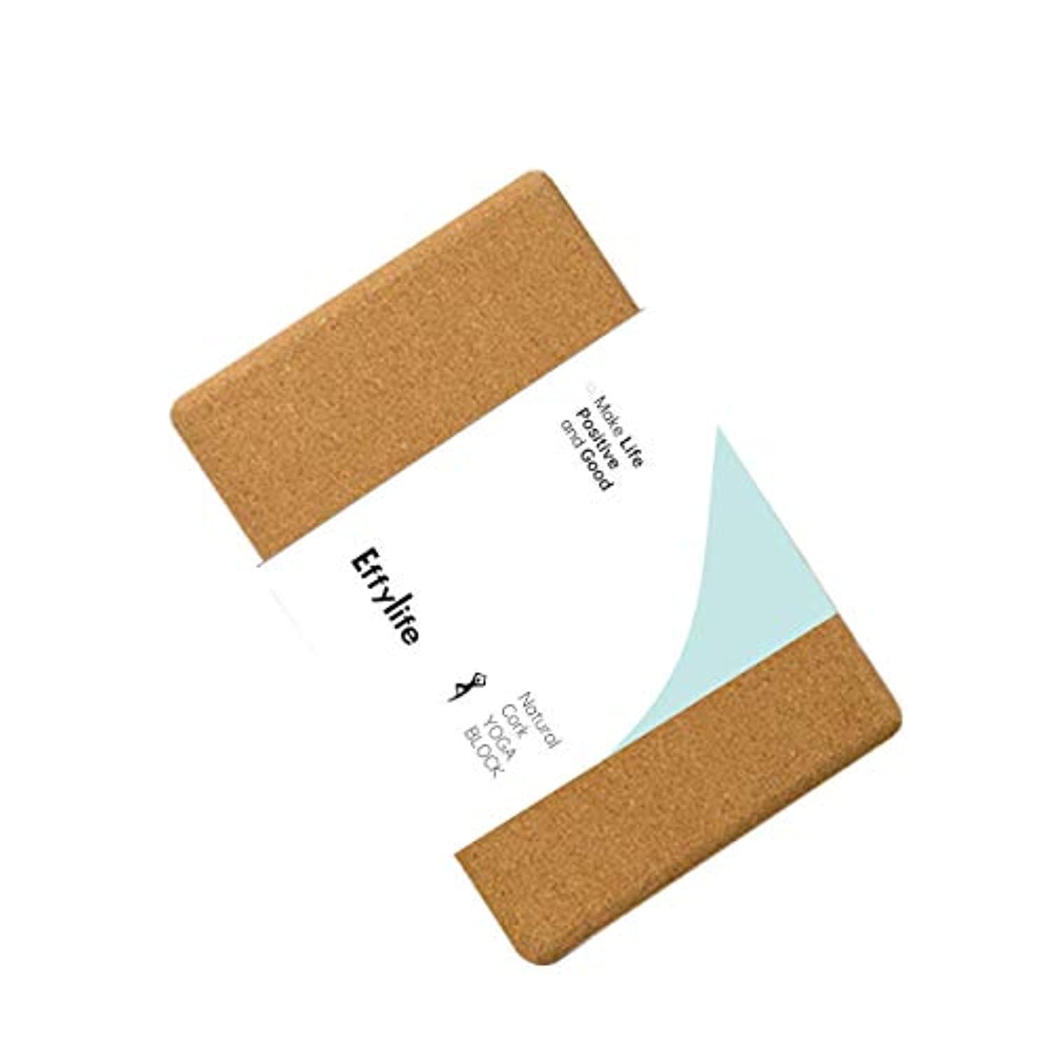 EFFYLIFE Bloque de yoga de corcho – Natural Eco Yoga Ladrillo | Bloque de yoga de alta densidad sostenible para ejercicios de madera para yoga, meditación, pilates, estiramiento (9