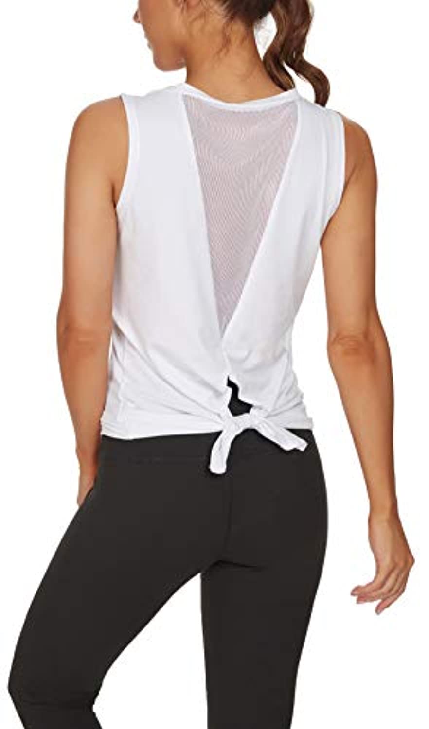 Custer's Camisas de entrenamiento nocturno para mujer, camisetas de yoga atléticas, sin mangas para correr