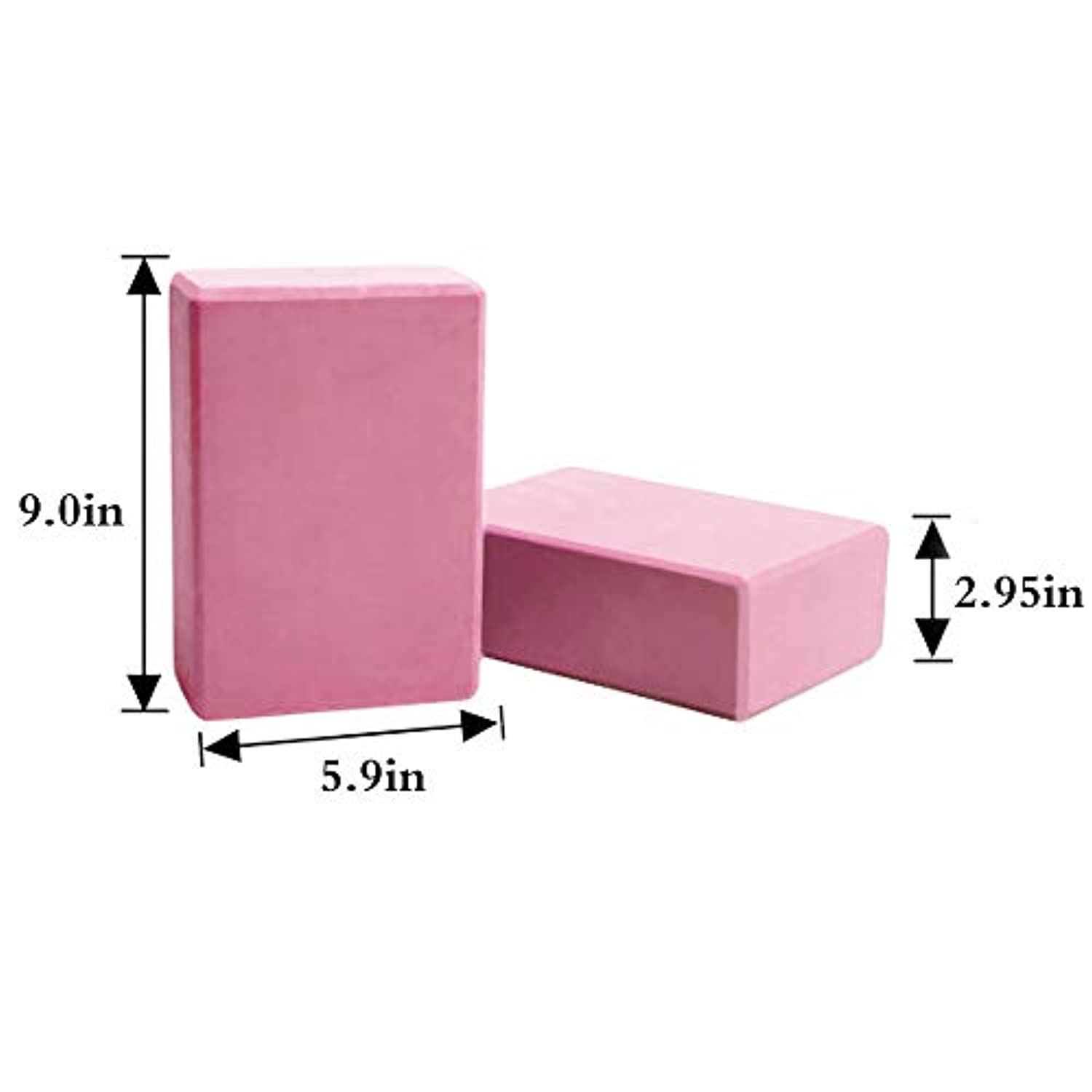 FunYan Bloques de yoga de alta densidad EVA bloques de ejercicio de espuma suave antideslizante para yoga, pilates