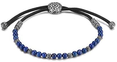 John Hardy - Pulsera de cadena clásica para hombre, diseño de cuentas redondas de plata