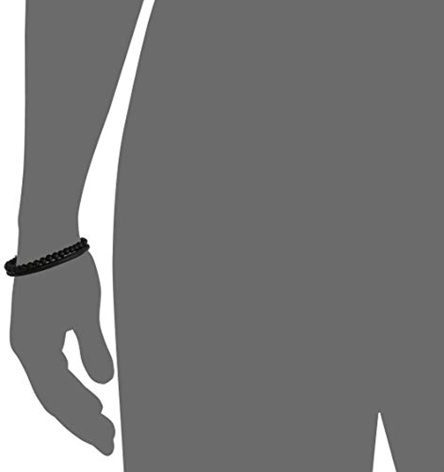 Steve Madden - Pulsera de piel sintética para hombre, color negro