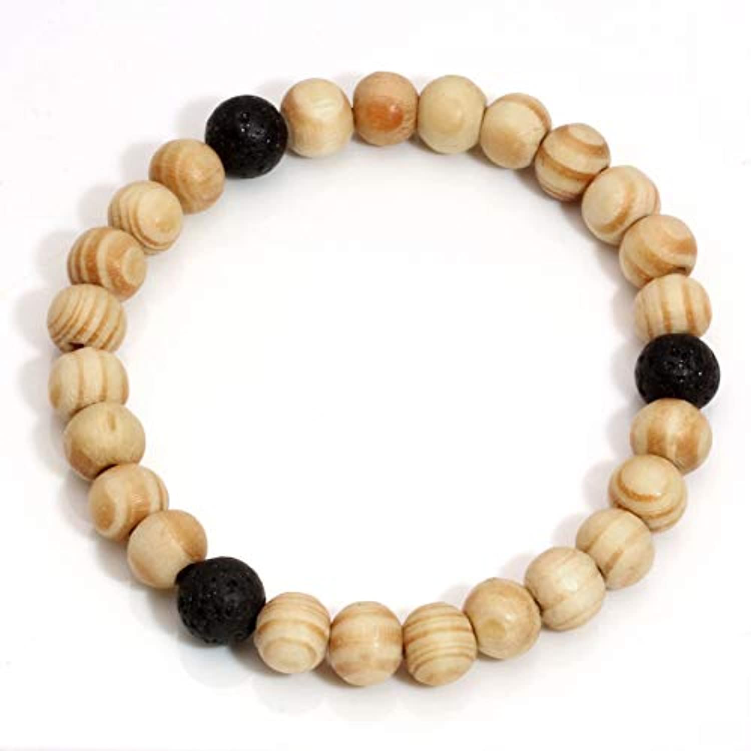 Milakoo - Pulsera de cuentas de piedra de lava con difusor de aceites esenciales para hombres y mujeres