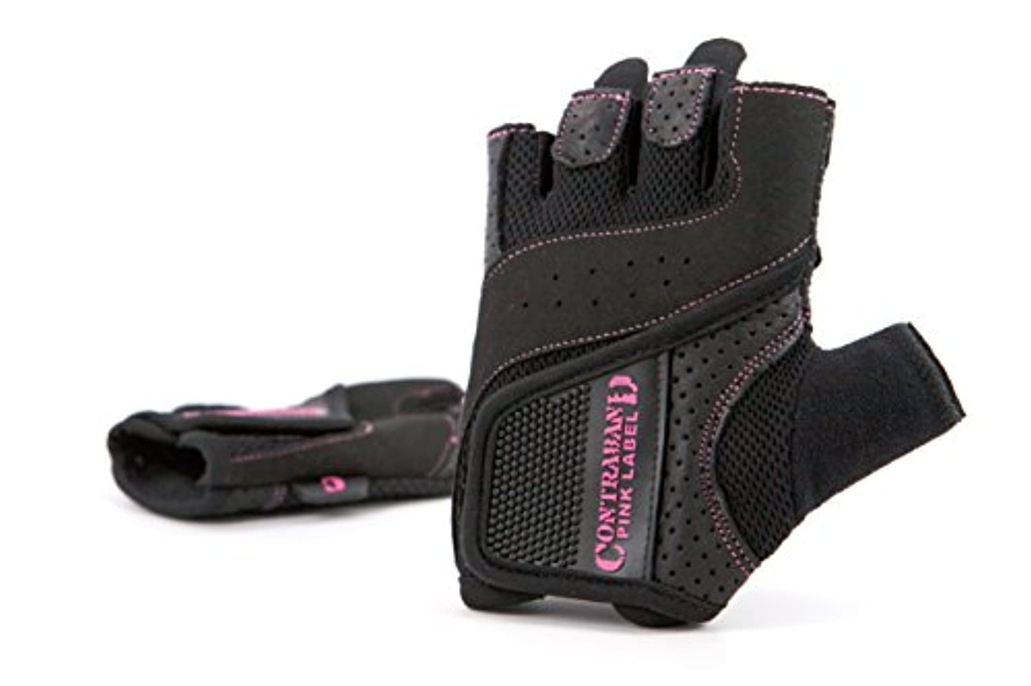 Contraband Pink Label 5137 Womens guantes de levantamiento de pesas w / Grip-Lock Padding (1 par)