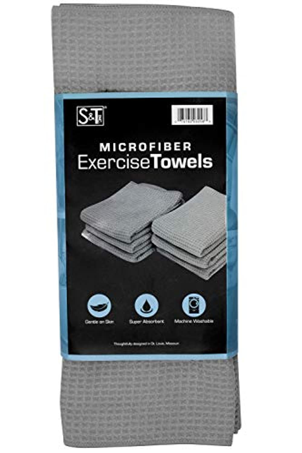 S&T Inc. - Toallas de microfibra para gimnasio (12.70 oz/m², 6 unidades, 16.0 x 27.0 in)