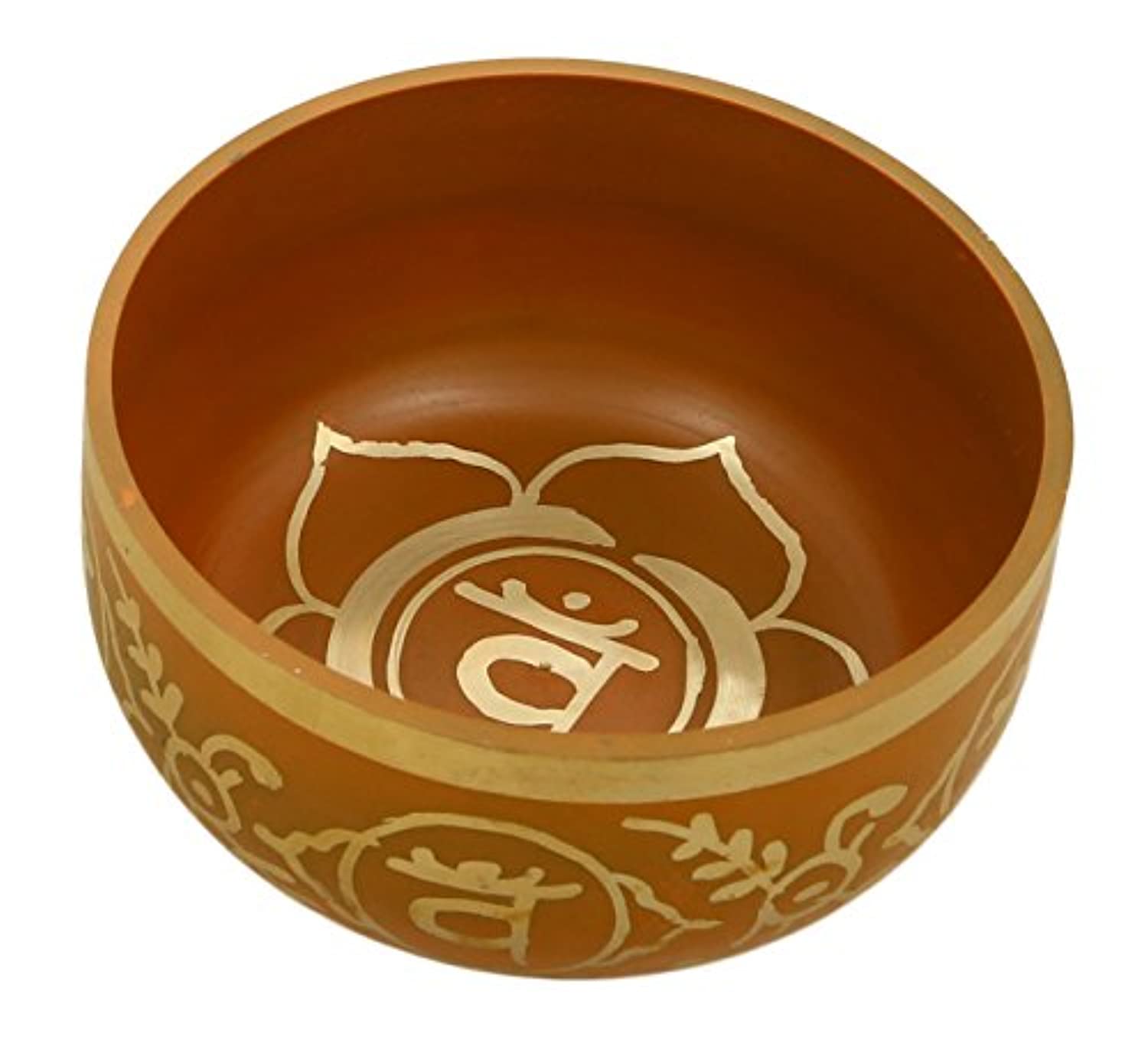 swadhistana Naranja Latón budista tazón Tibetano con cojín de la India para la curación sonido de meditación oración sintonizado a la 2th Ombligo Chakra
