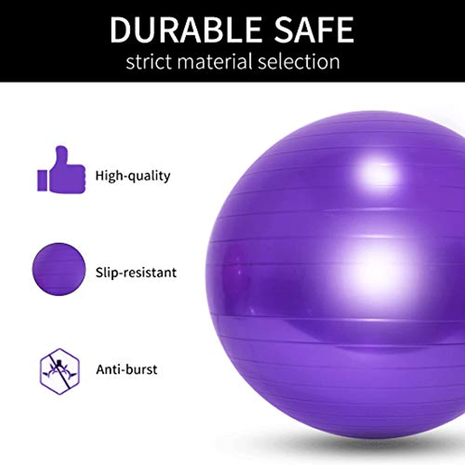 Pelota de ejercicio de 24.8 in extra gruesa silla de yoga para fitness, estabilidad, equilibrio, terapia física diseño de calidad profesional