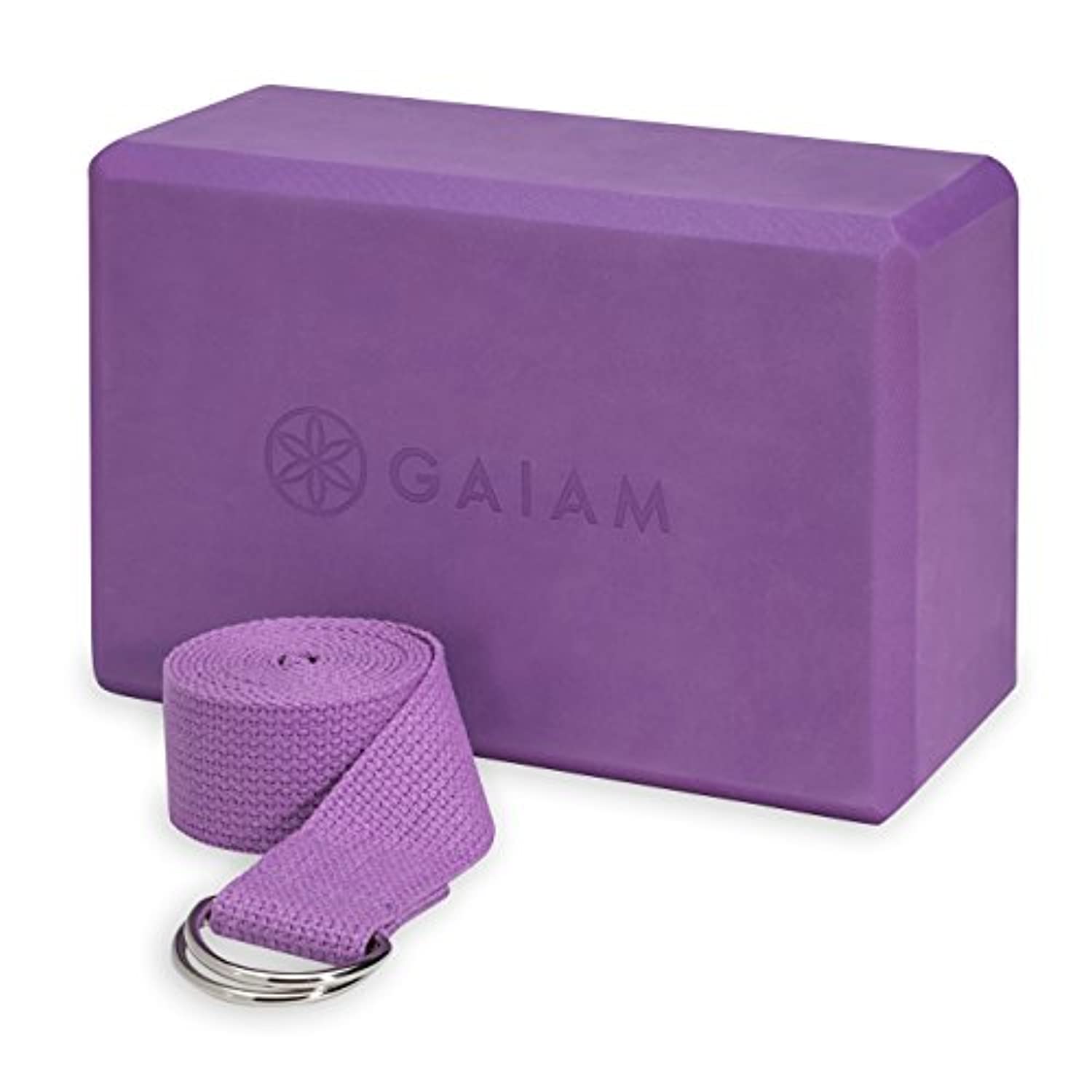 Correa y bloque Gaiam para yoga