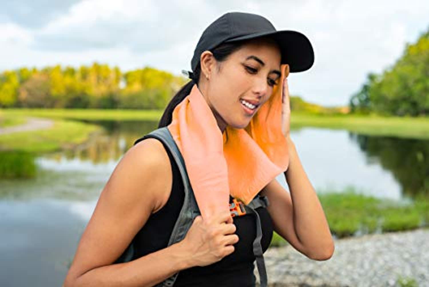 Exa PVA - Toalla de enfriamiento instantáneo antibacteriana, superabsorbente, ligera, suave, transpirable, para deportes al aire libre, deportes, golf, gimnasio, yoga, fitness, pilates, correr, camping, Azul