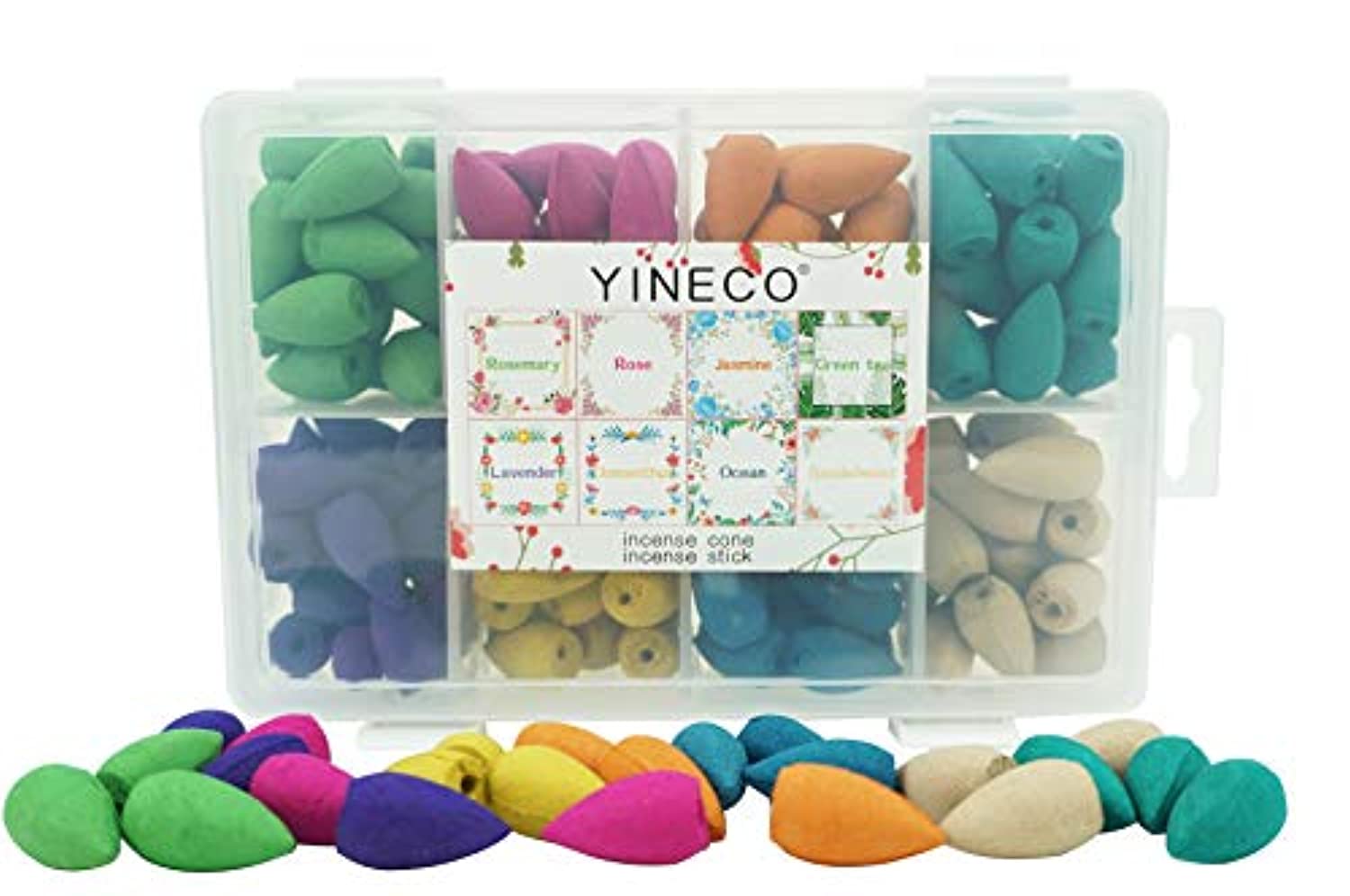 140 conos de incienso de cascada con 8 aromas naturales mixtos de reflujo de incienso ideal para spa, yoga, meditación, aromaterapia