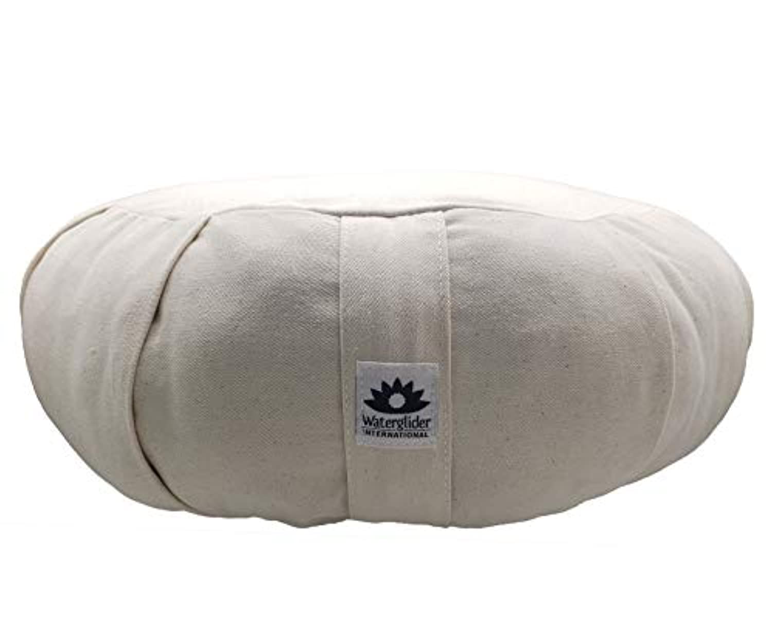 Cojín de meditación de algodón orgánico Waterglider International de Organic Cotton Stuffing (blanco natural)