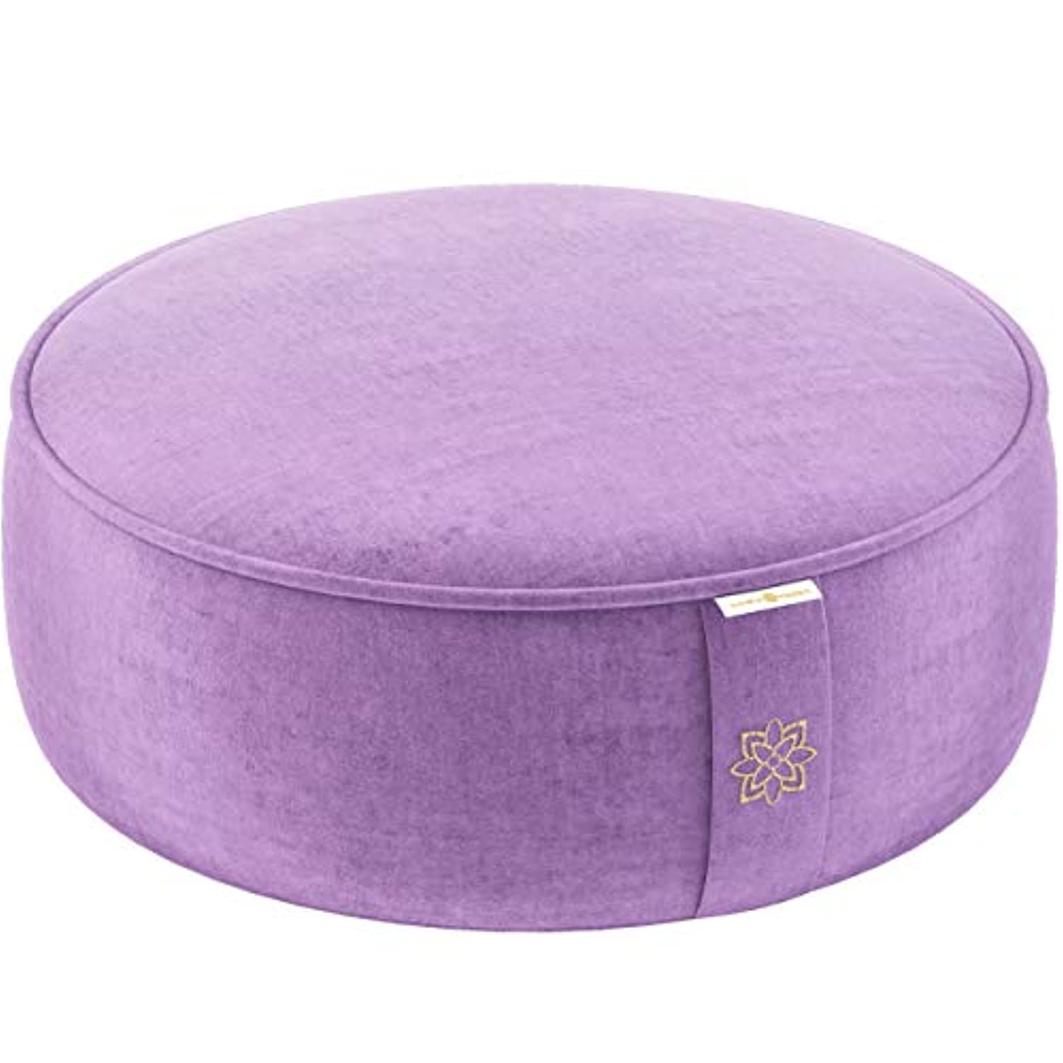 Cojín de meditación de terciopelo Mindful and Modern – Almohada de lujo Zafu para yoga – Almohada grande de meditación de trigo sarraceno con funda extraíble de lujo en seis colores