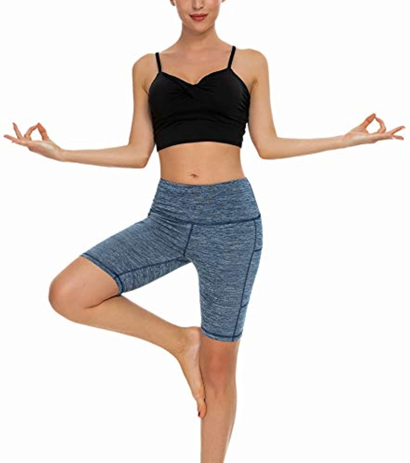 Custer's Night - Pantalones de yoga con cintura alta y bolsillo, control de abdomen, tejido de 4 vías, pantalones elásticos