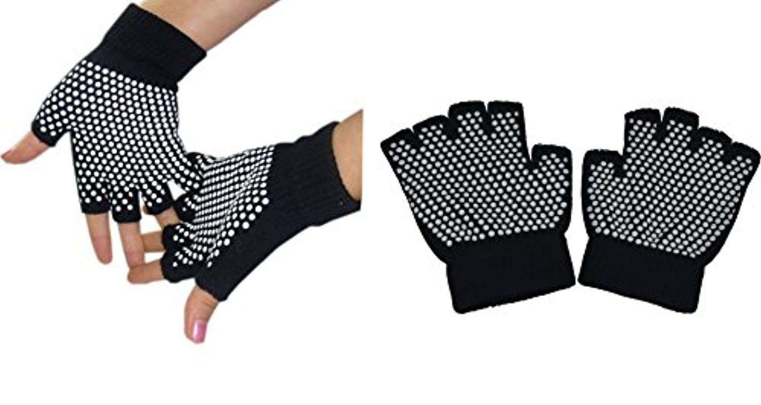Fingerless Exercise Non Slip Yoga Pilates Gloves with Silicone Dots
