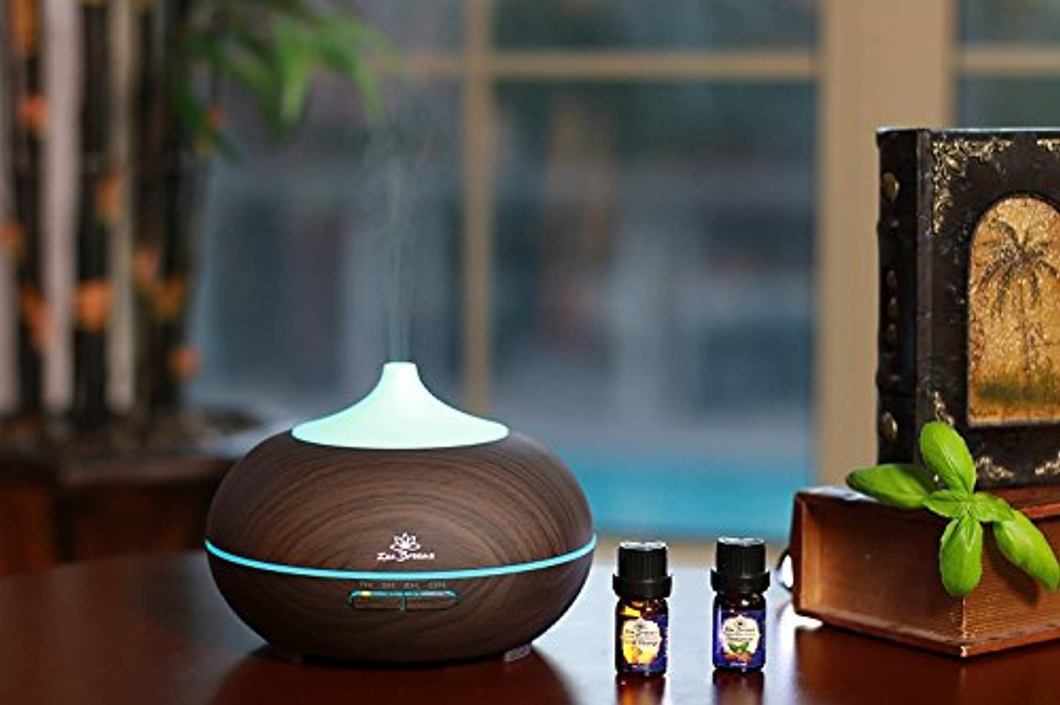 Difusor de aceites esenciales. Los mejores 14 aceites esenciales de aromaterapia. 100% Grado terapéutico puro. Lavanda, eucalipto, limón, menta, naranja dulce, árbol de té, bergamota más ocho más por Zen Breeze.