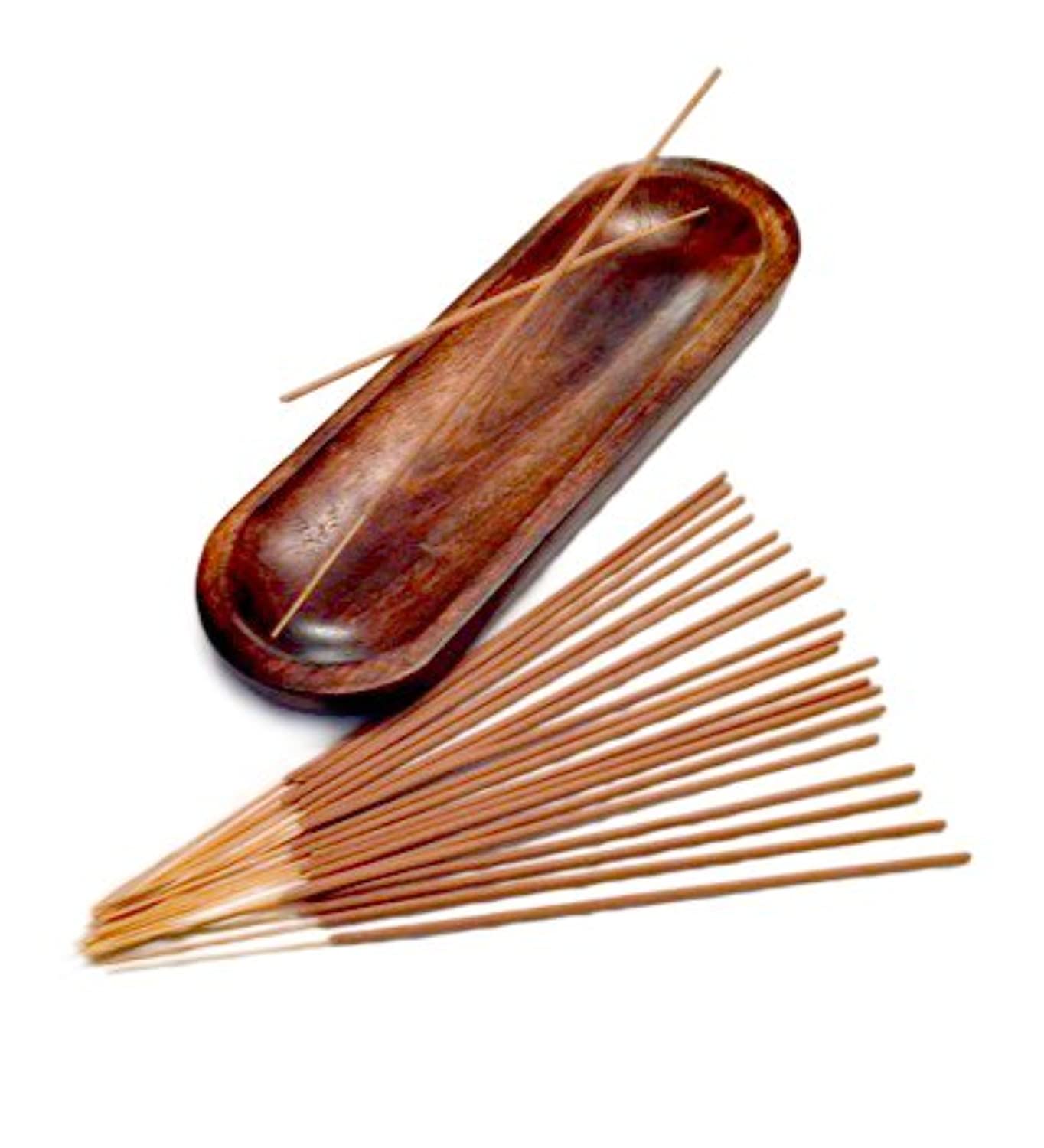 Quemador de incienso Gift Set – Mejor En Catching todas las cenizas, – Grande, Double Wide Holds 2 Sticks. trough-style Madera Ceniza Catcher y 20 – Varillas de incienso NUEVO de sensari