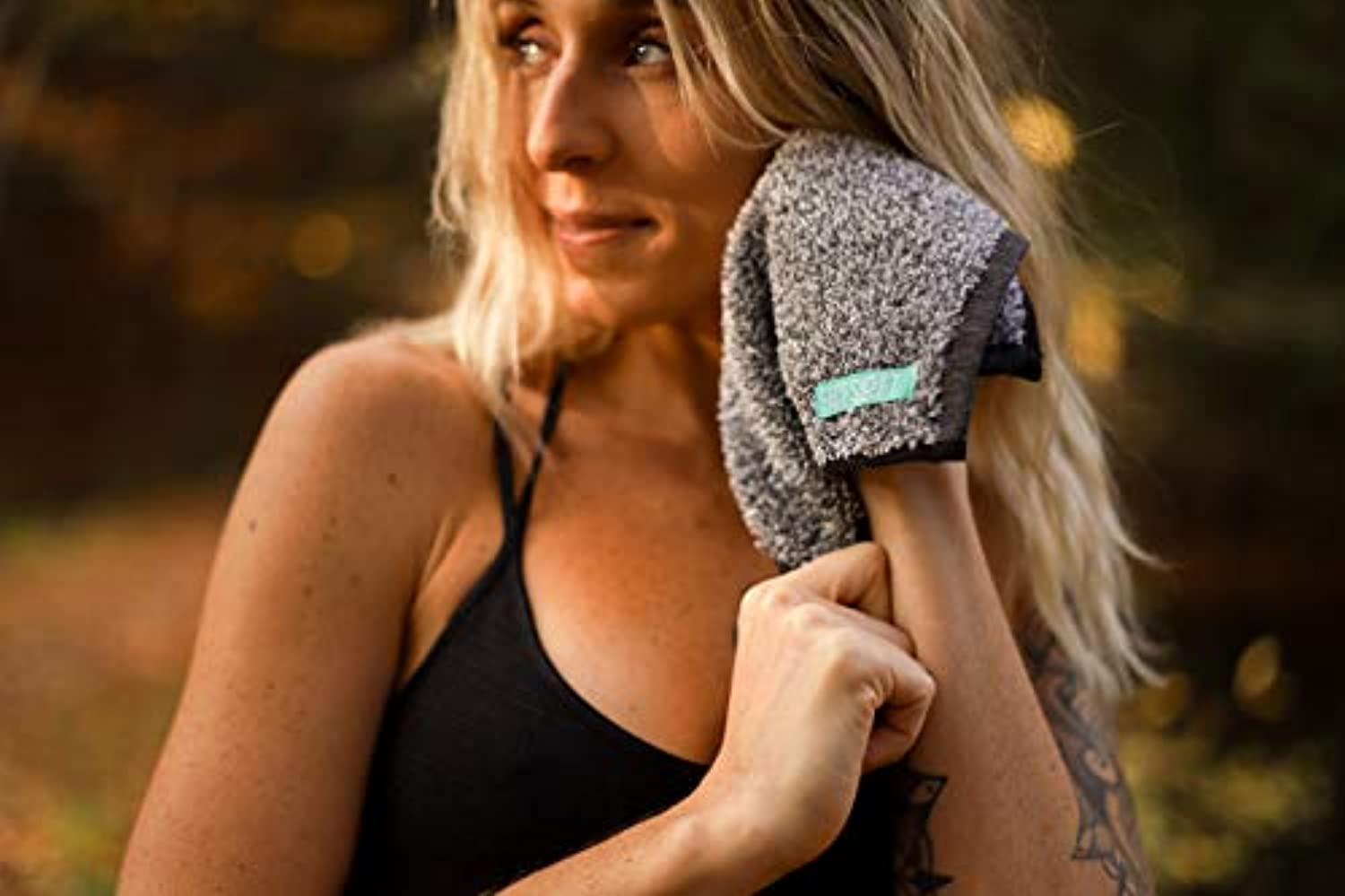 FACESOFT - Toalla de sudor para yoga con carbón activado, para desintoxicar tu piel mientras sudas, antimicrobiana, libre de microfibras nocivas, 1 paquete