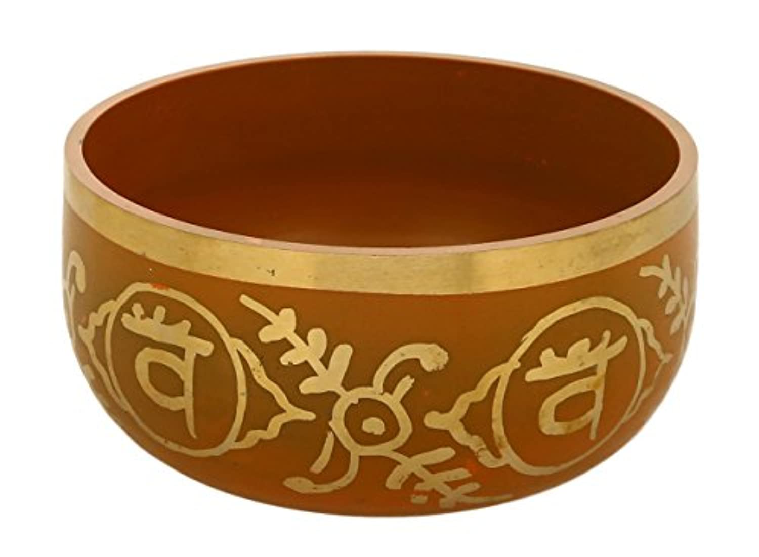 swadhistana Naranja Latón budista tazón Tibetano con cojín de la India para la curación sonido de meditación oración sintonizado a la 2th Ombligo Chakra