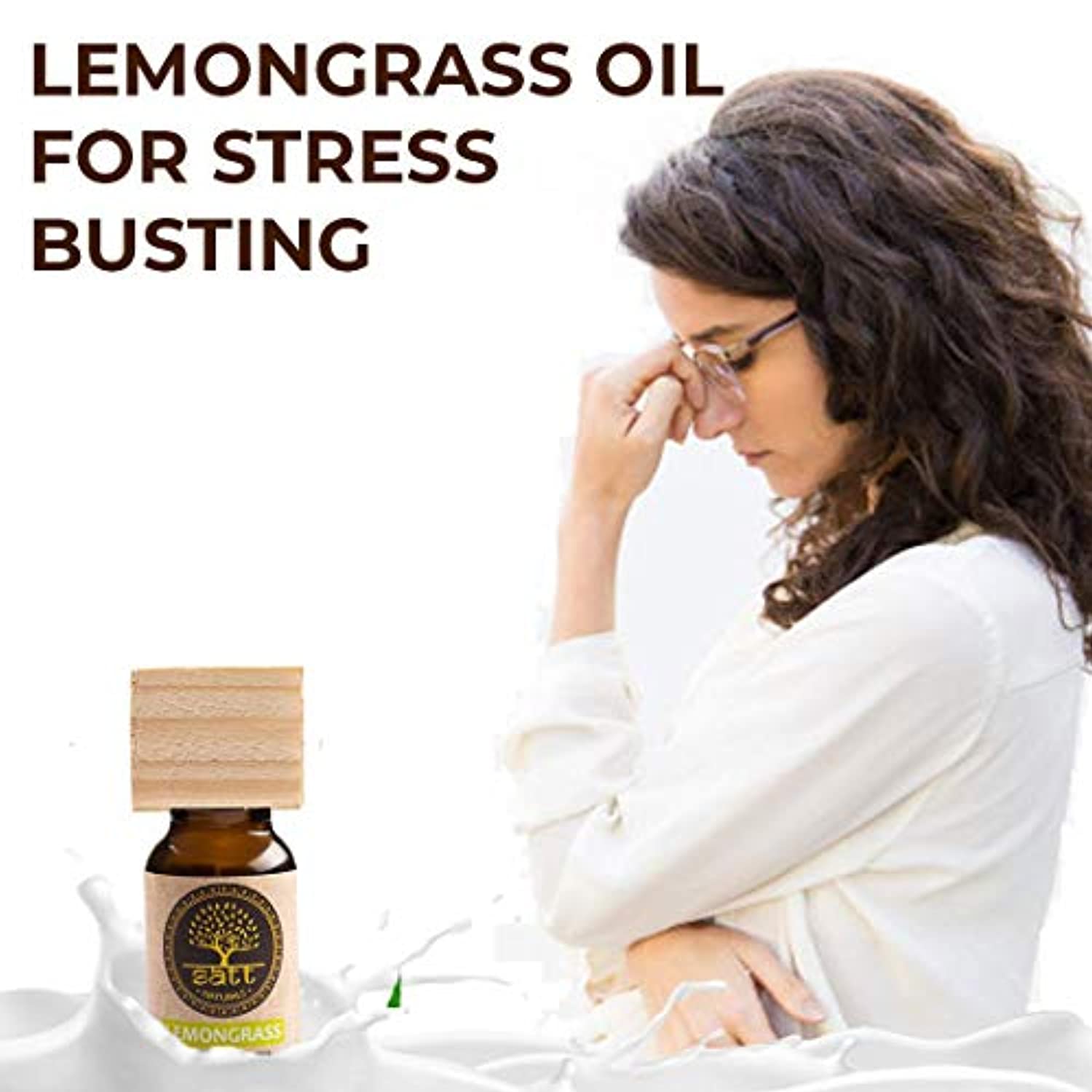 Lemongrass 100% puro aceite esencial de aromaterapia natural 0.5 oz en hermosa caja de madera de pino