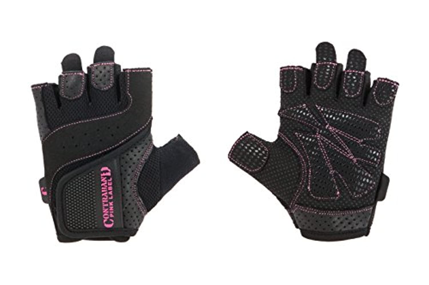 Contraband Pink Label 5137 Womens guantes de levantamiento de pesas w / Grip-Lock Padding (1 par)