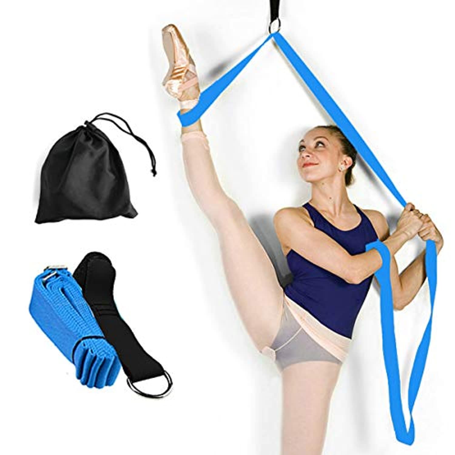 Pierna de ballet de yoga, elástico, fijación de puerta, obtener más flexible, flexibilidad y estiramiento de las correas de las piernas – ideal para gimnasia de bailes de cerezo o cualquier entrenamiento deportivo Premium elástico Fitness equipamiento ban