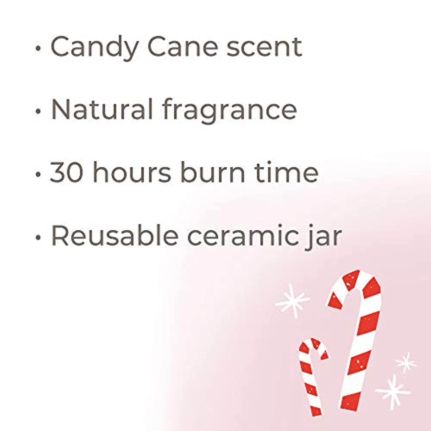 Plant Therapy Candy Cane Vela aromática natural de vacaciones 8 oz, perfumada naturalmente con aceites esenciales