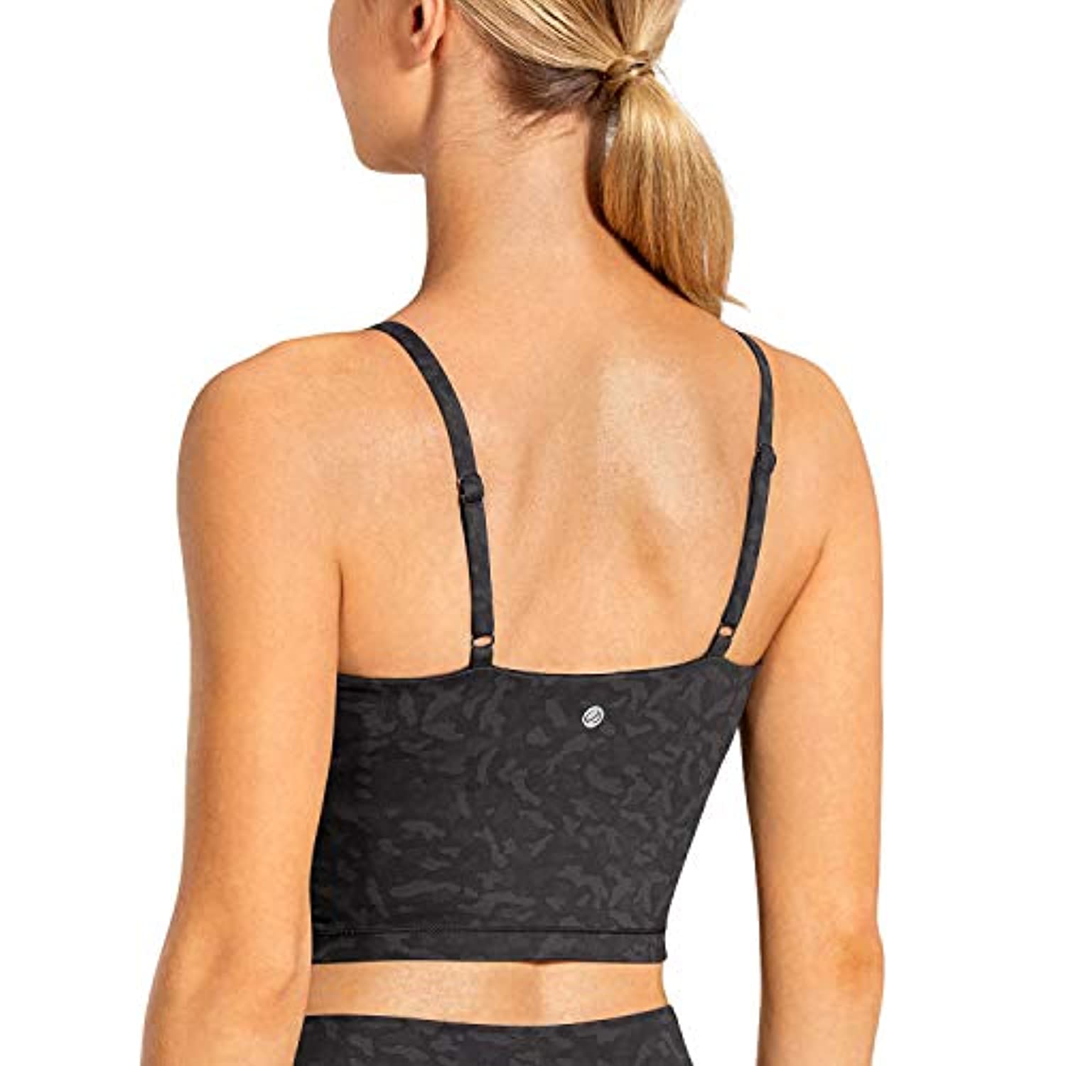 CRZ YOGA - Sujetador deportivo de yoga para mujer, correas ajustables, sin varilla, con relleno, para deportes, entrenamiento, camiseta sin mangas