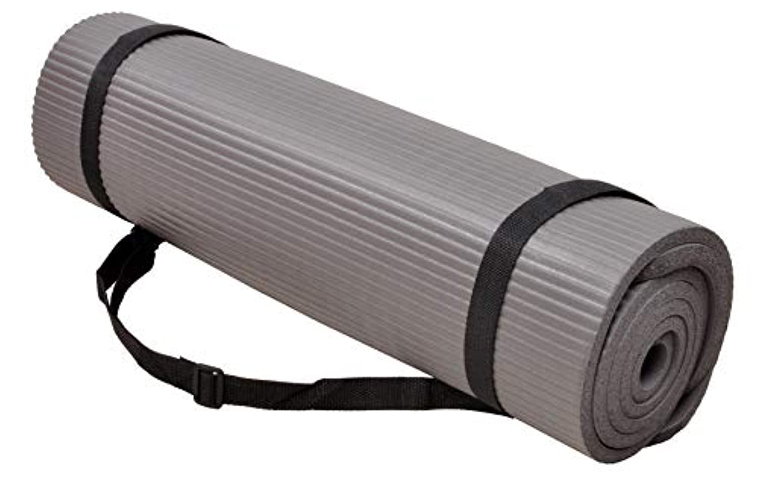 BalanceFrom, Colchoneta multiuso para practicar yoga y arrodillarse, 1/2 in de grosor, extragruesa, alta densidad, antirrotura con correa de transporte