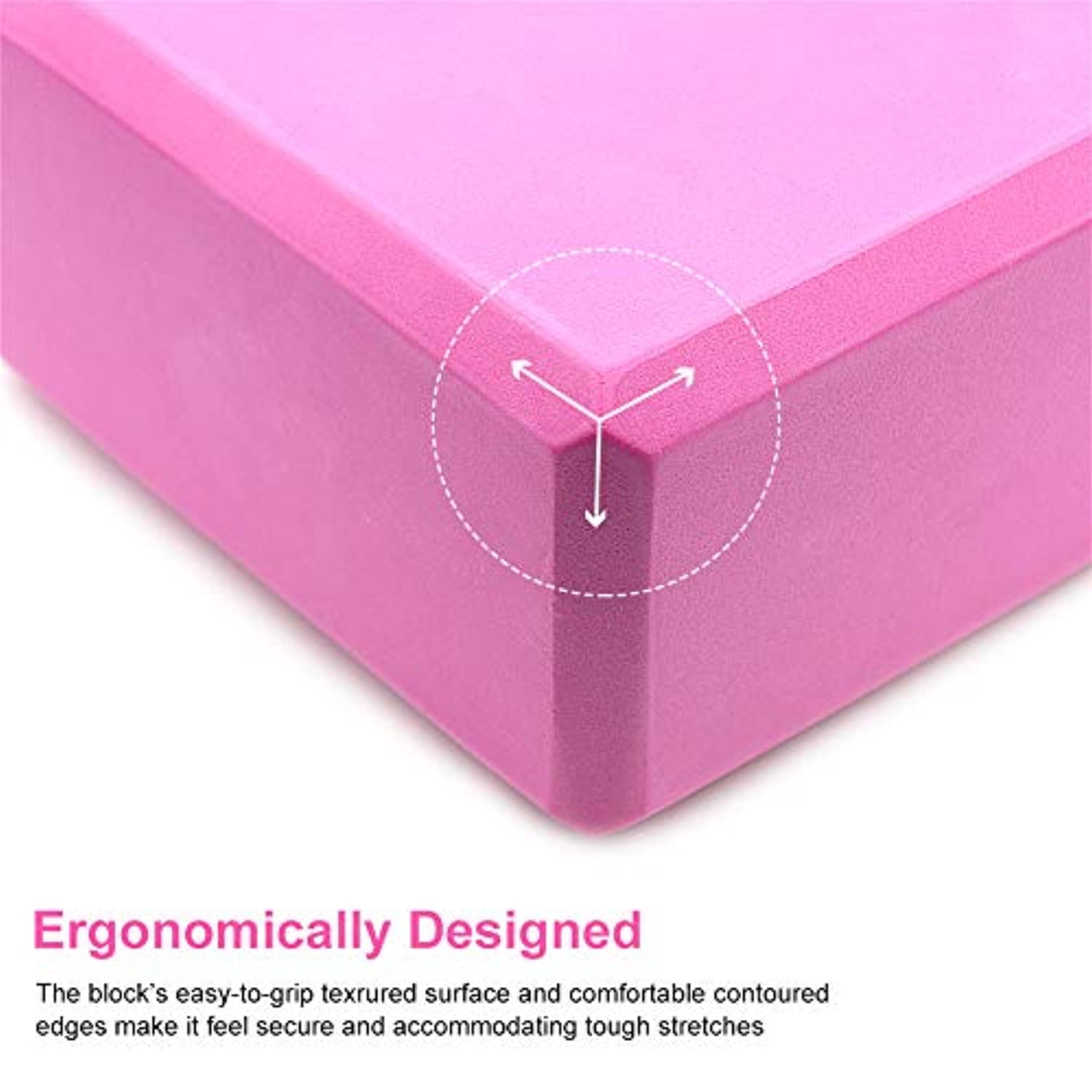 Coideal Bloques de yoga 2 unidades, ladrillo de espuma EVA de alta densidad para mejorar la fuerza, flexibilidad y equilibrio, superficie antideslizante suave resistente al sudor para yoga, pilates, meditación