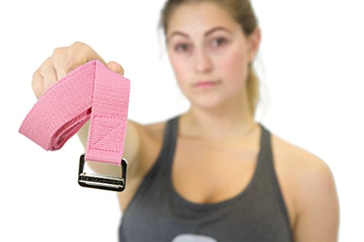 Correa de yoga degradado, hebilla de fácil alimentación sin fricción, correas de mezcla de algodón y poliéster súper suave, guía electrónica. (8 pies)