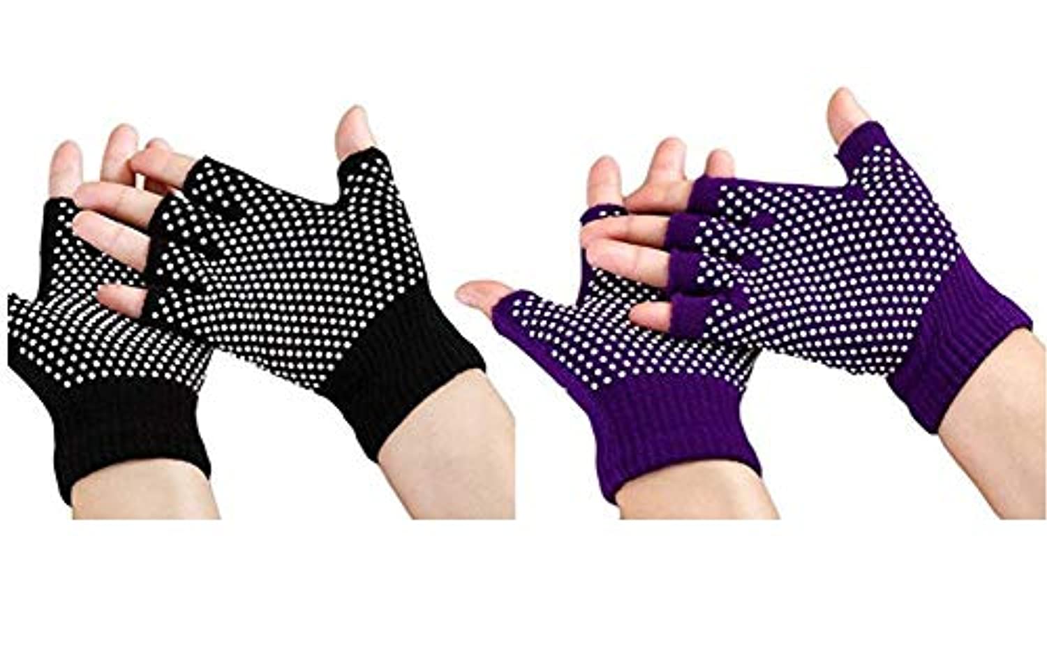 zaptex algodón Yoga Guantes Fingerless antideslizante unidades), diseño de 2