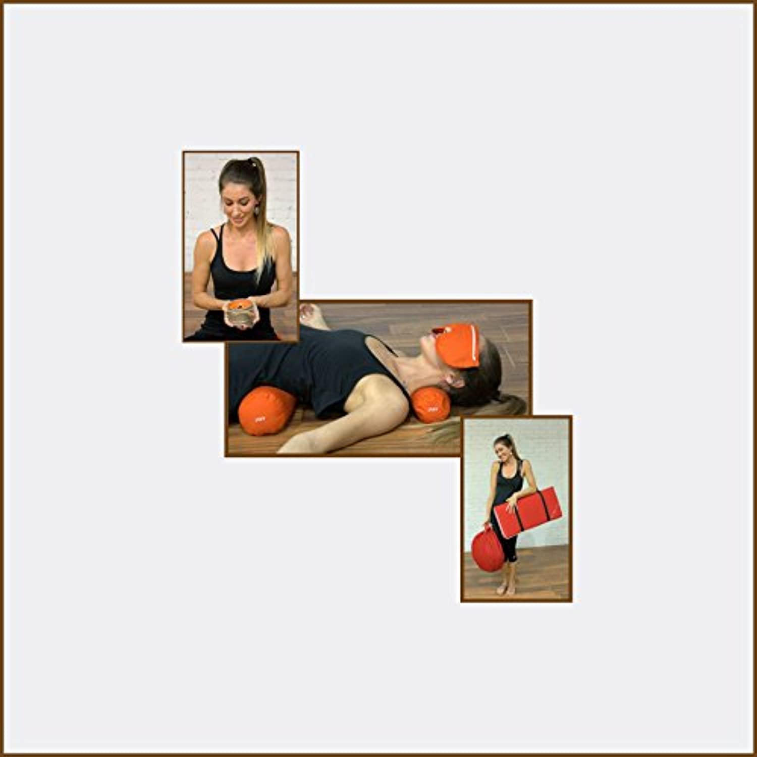 Set de 7 piezas de yoga restaurativo – Zafu almohada de meditación, cojín de zabuton, almohada de ojo, refuerzo de cuello, respaldo trasero, vela de soja y correa