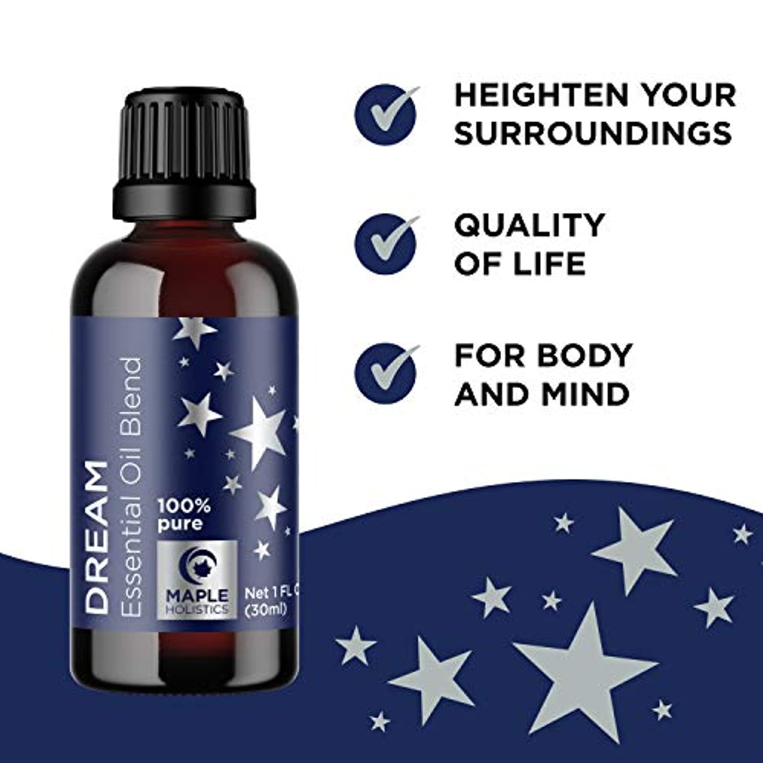 Aceites esenciales aromaterapia Sleep Aid – Pure Ylang Ylang manzanilla salvia y lavanda Aceites esenciales para difusor – Apoyo al estado de ánimo Aceites de aromaterapia para aliviar el estrés Ayuda al sueño Alivio de ansiedad natural