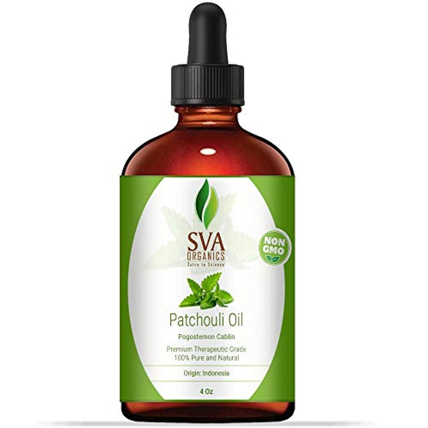 Aceite de pachulí orgánico certificado por USDA – 100% puro y natural, destilado al vapor de grado natural y terapéutico para la piel y relajación por SVA Organics