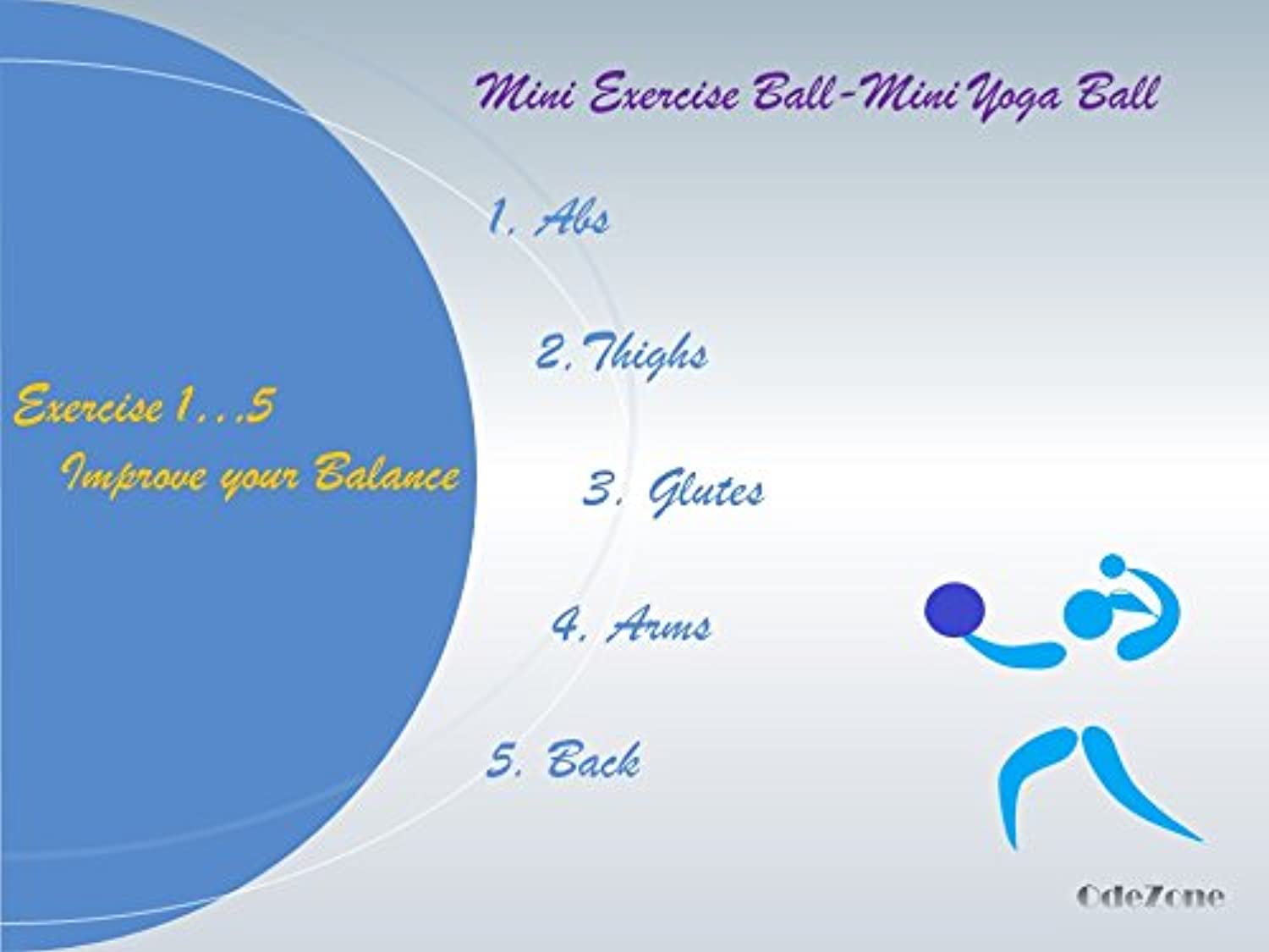 OdeZone - Mini bola de yoga – Mini pelota de ejercicio – Flexible, pelota suave – muslos y entrenamiento de núcleo, pilates, barre – Bender, estabilidad y equilibrio ejercicio – terapia física – 9.0 in con paja inflable