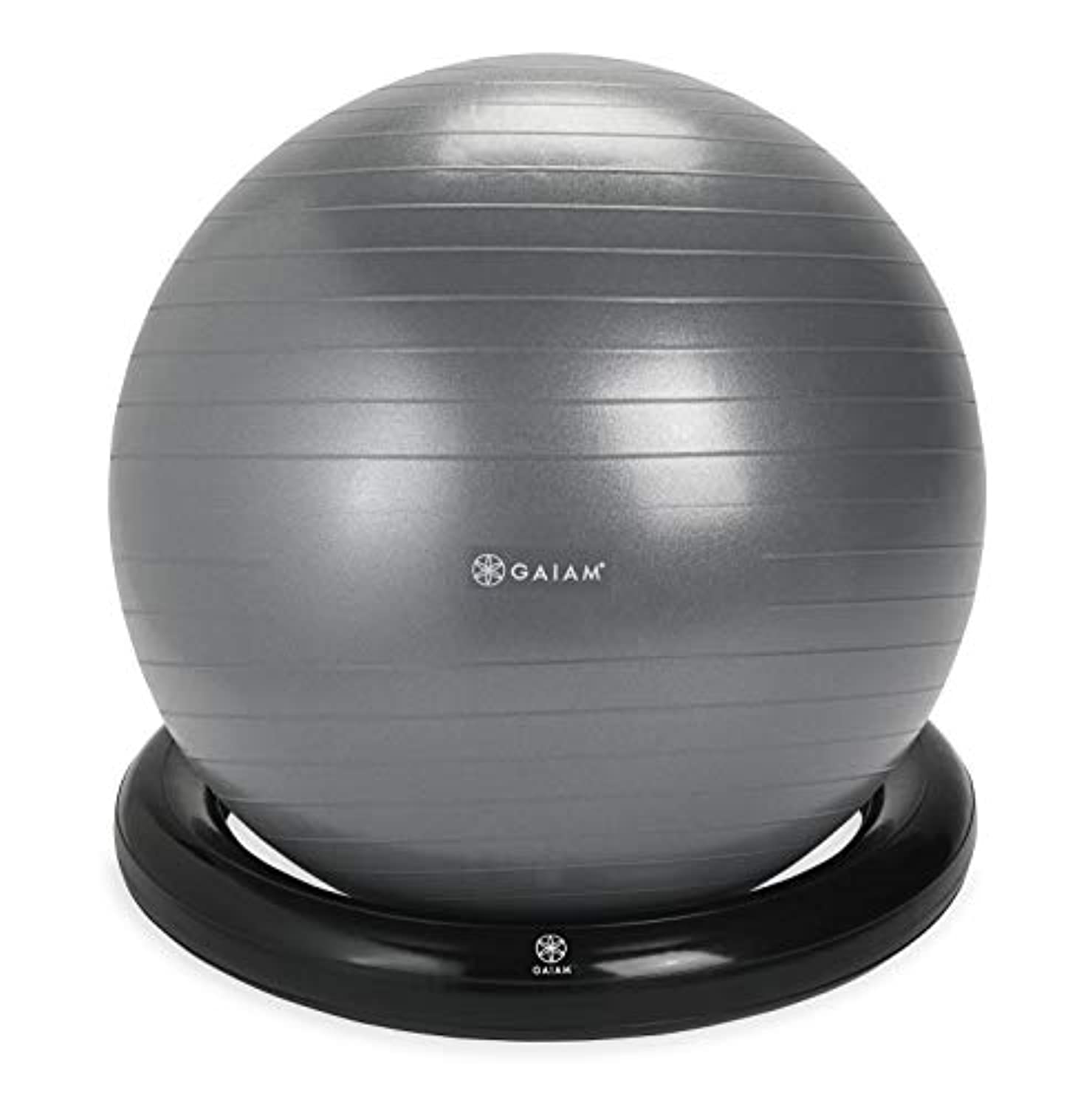 Gaiam - Soporte para pelota de yoga con anillo de estabilidad, inflable, convierte tu pelota de equilibrio en silla de mesa de oficina