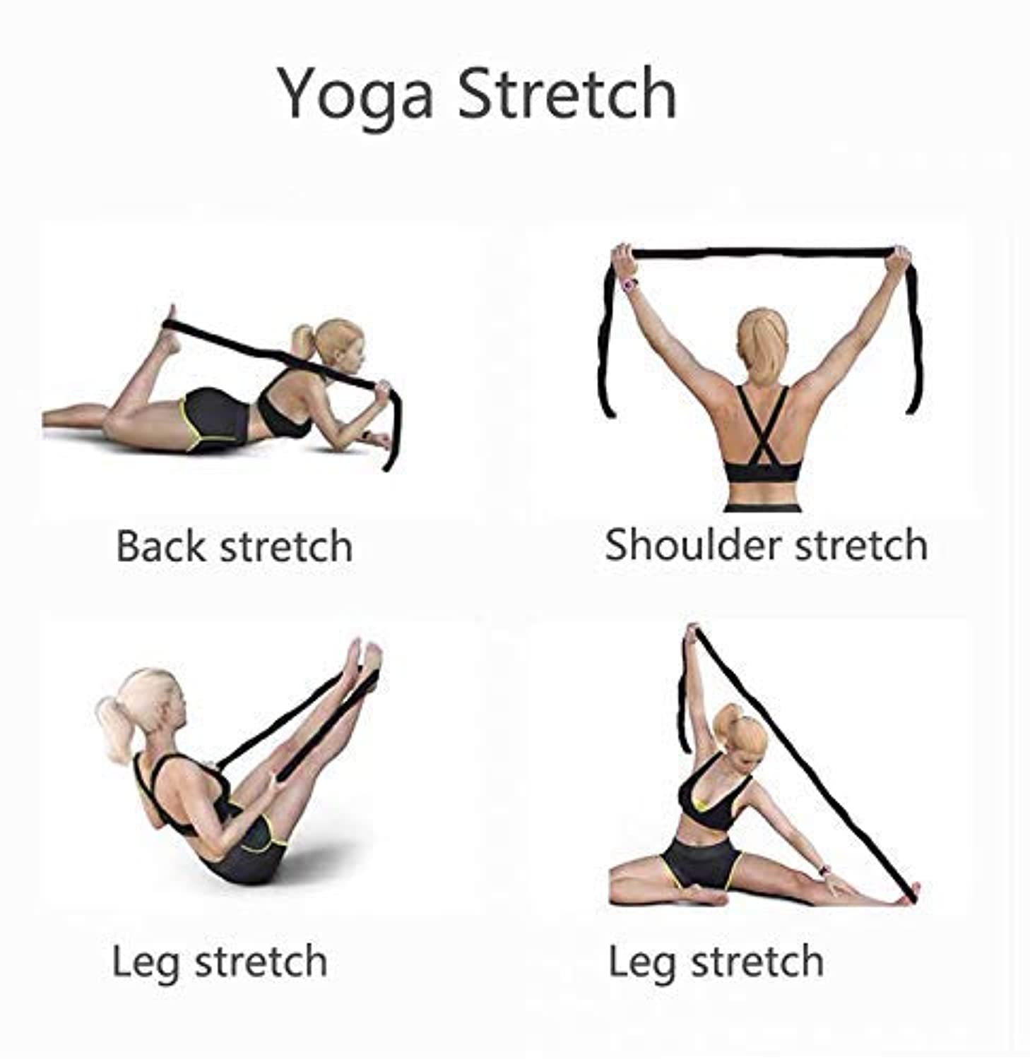 SENWENYI - Correa de estiramiento para yoga, flexibilidad, rehabilitación - Obtenga flexible con banda elástica de 8 bucles para rehabilitación, recomendada por fisioterapeutas y entrenadores