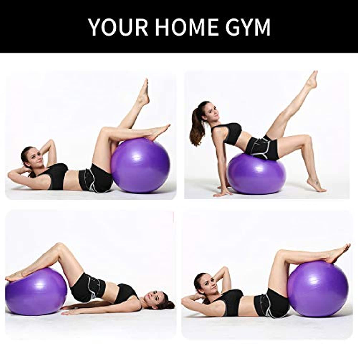 Pelota de ejercicio de 24.8 in extra gruesa silla de yoga para fitness, estabilidad, equilibrio, terapia física diseño de calidad profesional