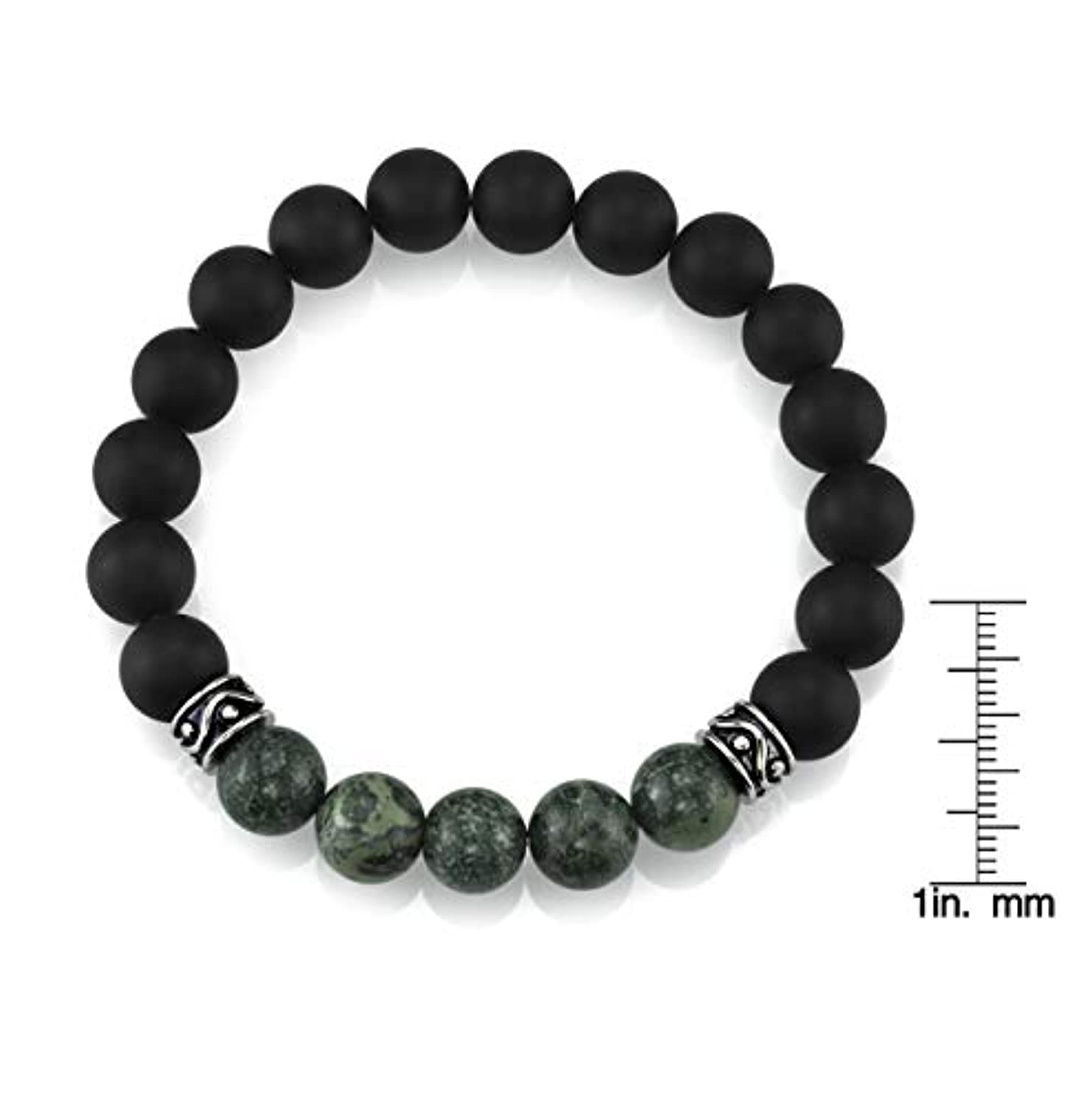 Spartan - Pulsera de cuentas para hombre con cuentas de plata de ley 925, ajustable, disponible en