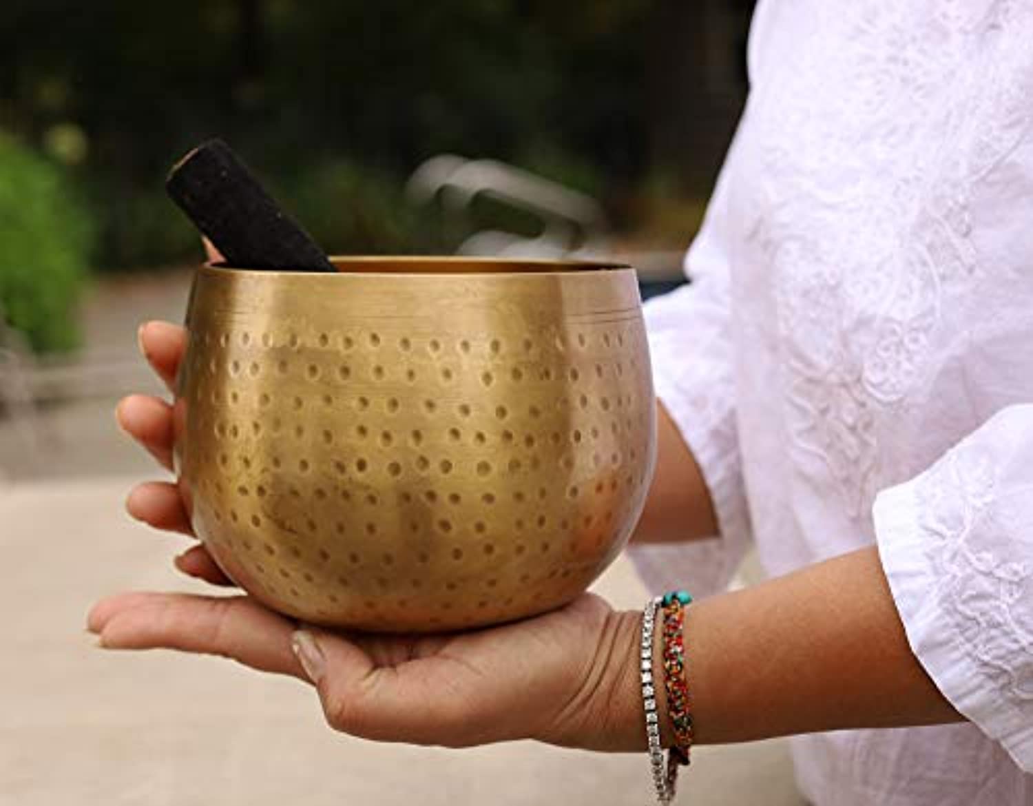 DharmaObjects - Juego de cojines tibetanos para meditación con diseño de gong