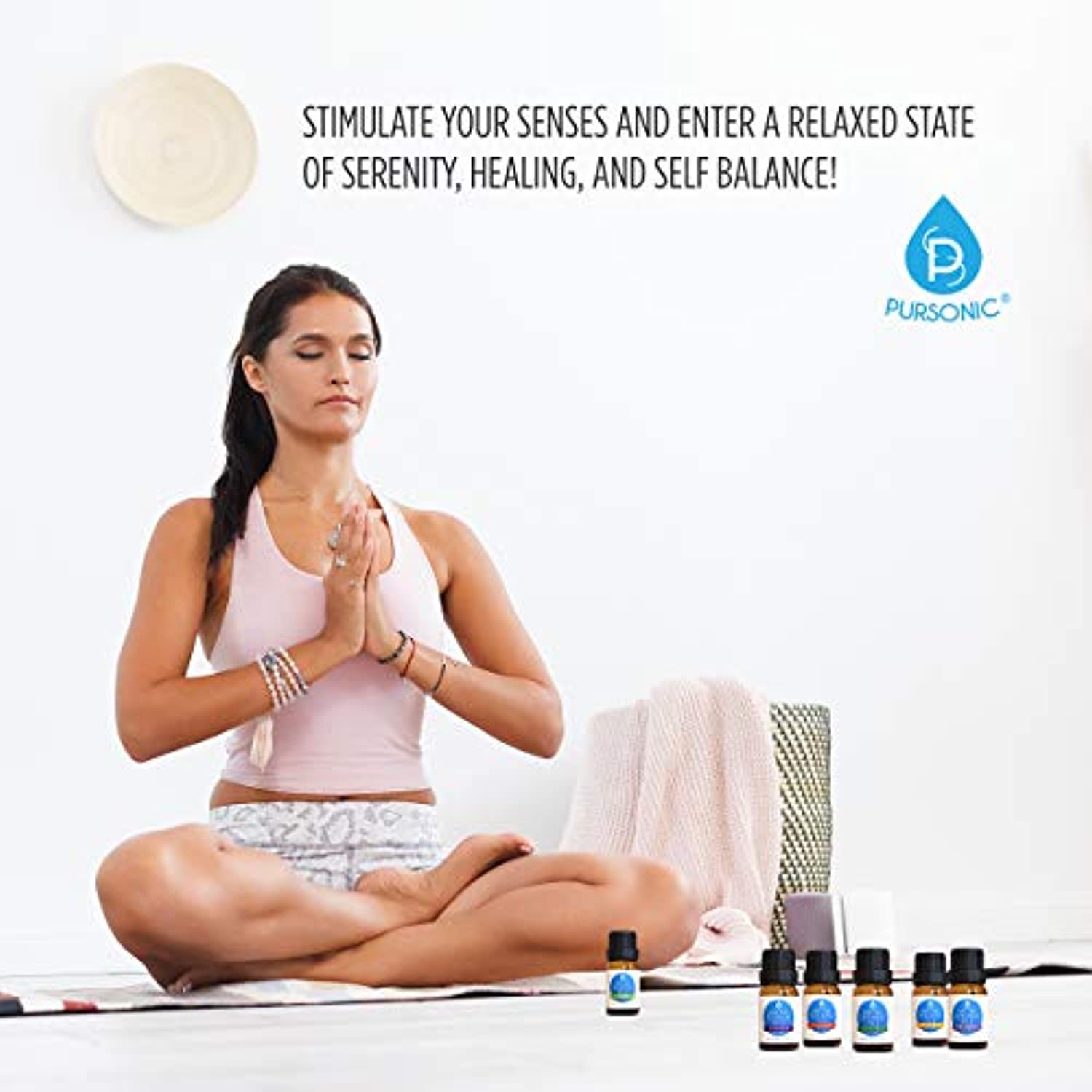 Pursonic 100% Pure Essential Aromatherapy Oils Gift Set-6 Pack , 10ML(Bergamot, Cedarwood, Eucalyptus, Lavender, Lemon, Rosemary.)