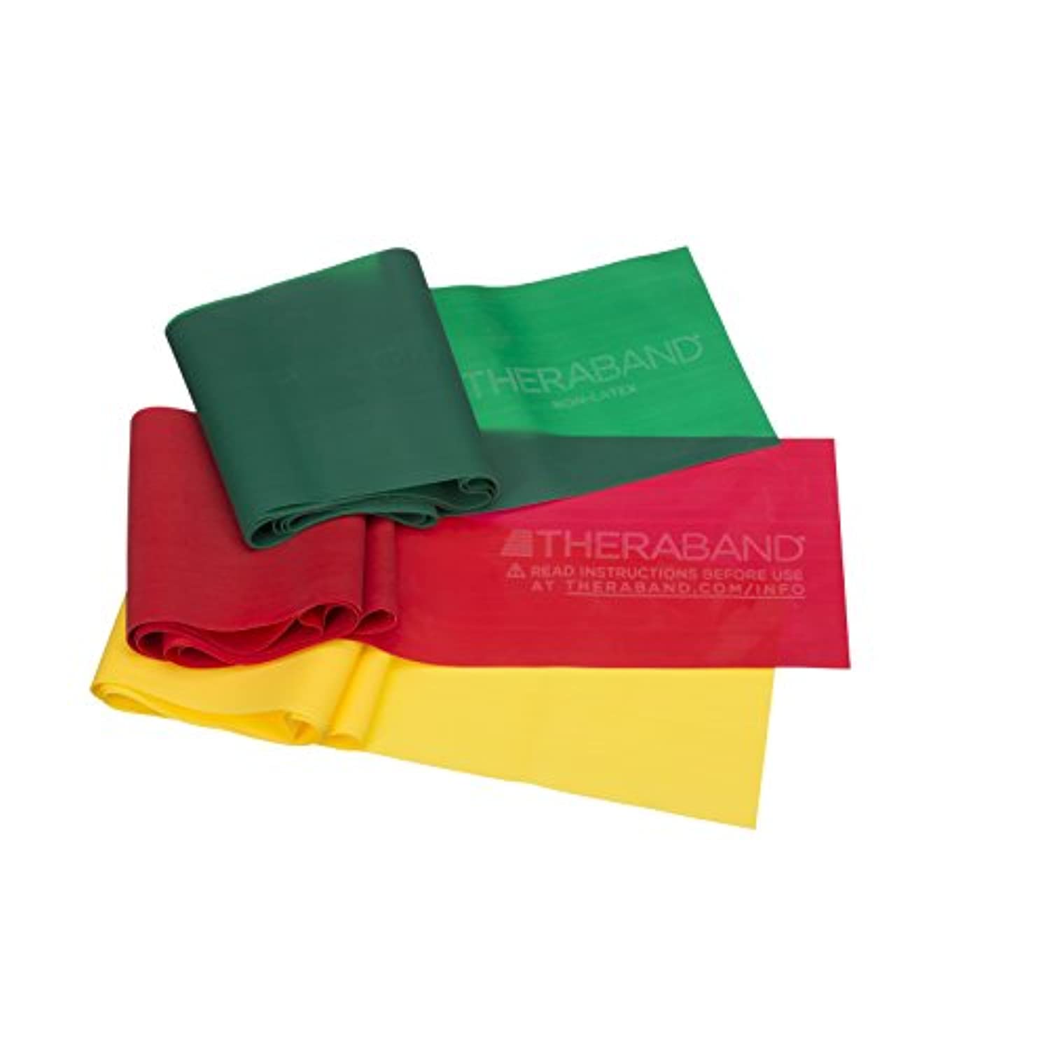 TheraBand Juego de bandas de resistencia de látex, bandas elásticas profesionales para ejercicios de cuerpo superior e inferior, terapia física, pilates, entrenamientos en casa y rehabilitación, .