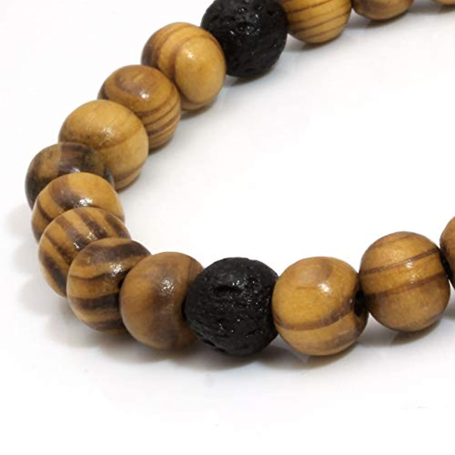 Milakoo - Pulsera de cuentas de piedra de lava con difusor de aceites esenciales para hombres y mujeres